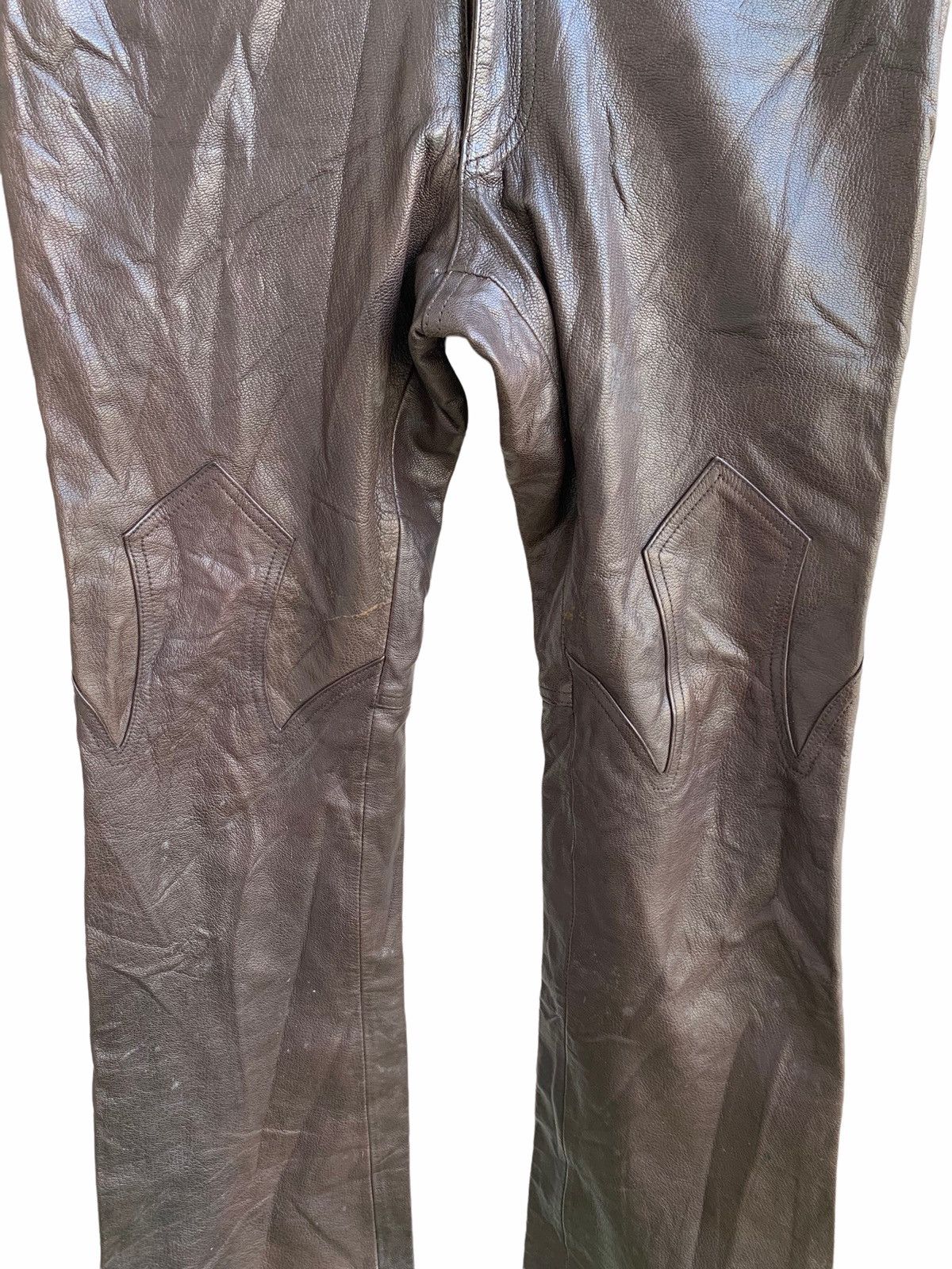 Genuine Leather Vintage Custom Culture Genuine Leather Biker Flare Pants Size US 31 - 7 Thumbnail
