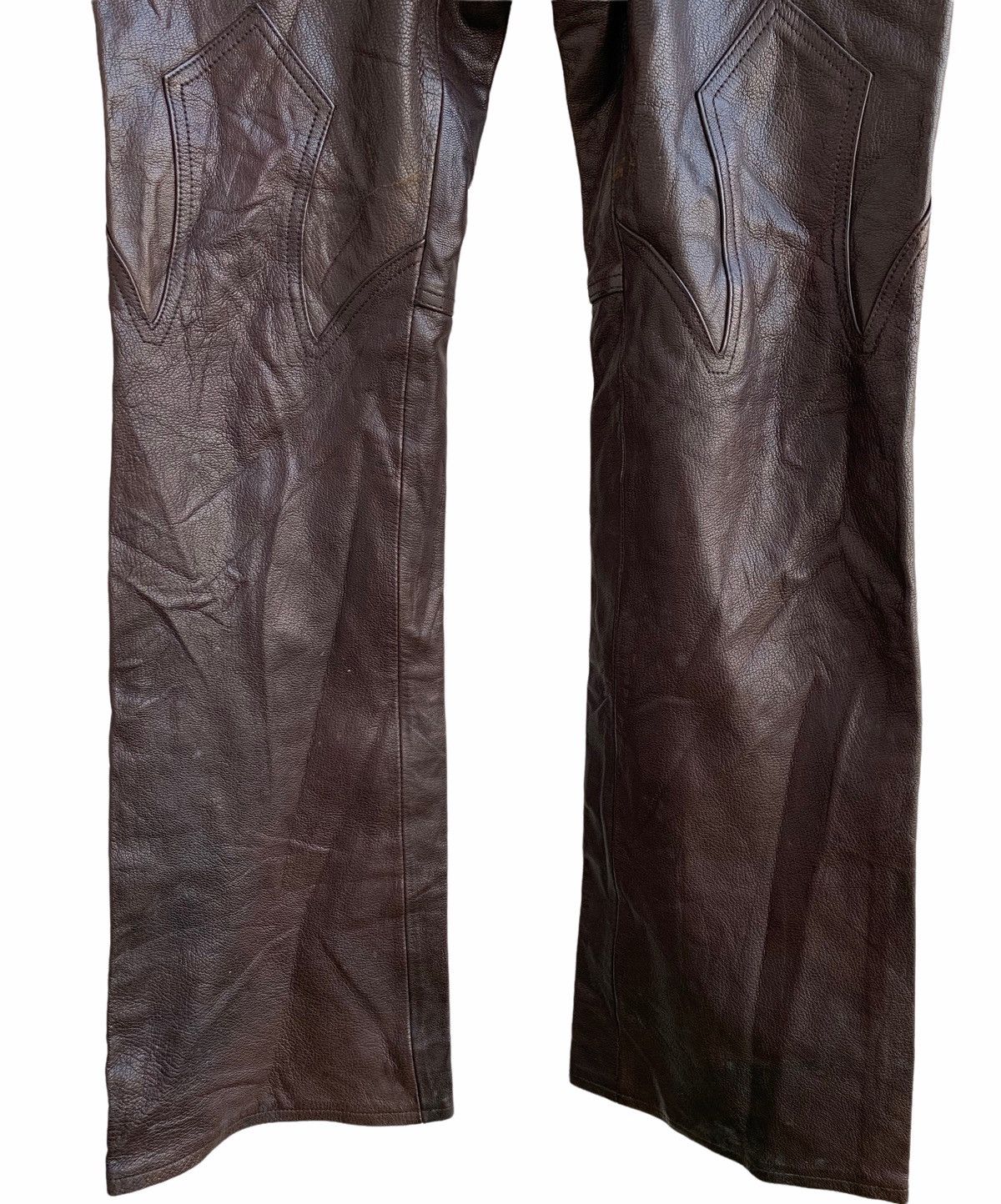 Genuine Leather Vintage Custom Culture Genuine Leather Biker Flare Pants Size US 31 - 6 Thumbnail