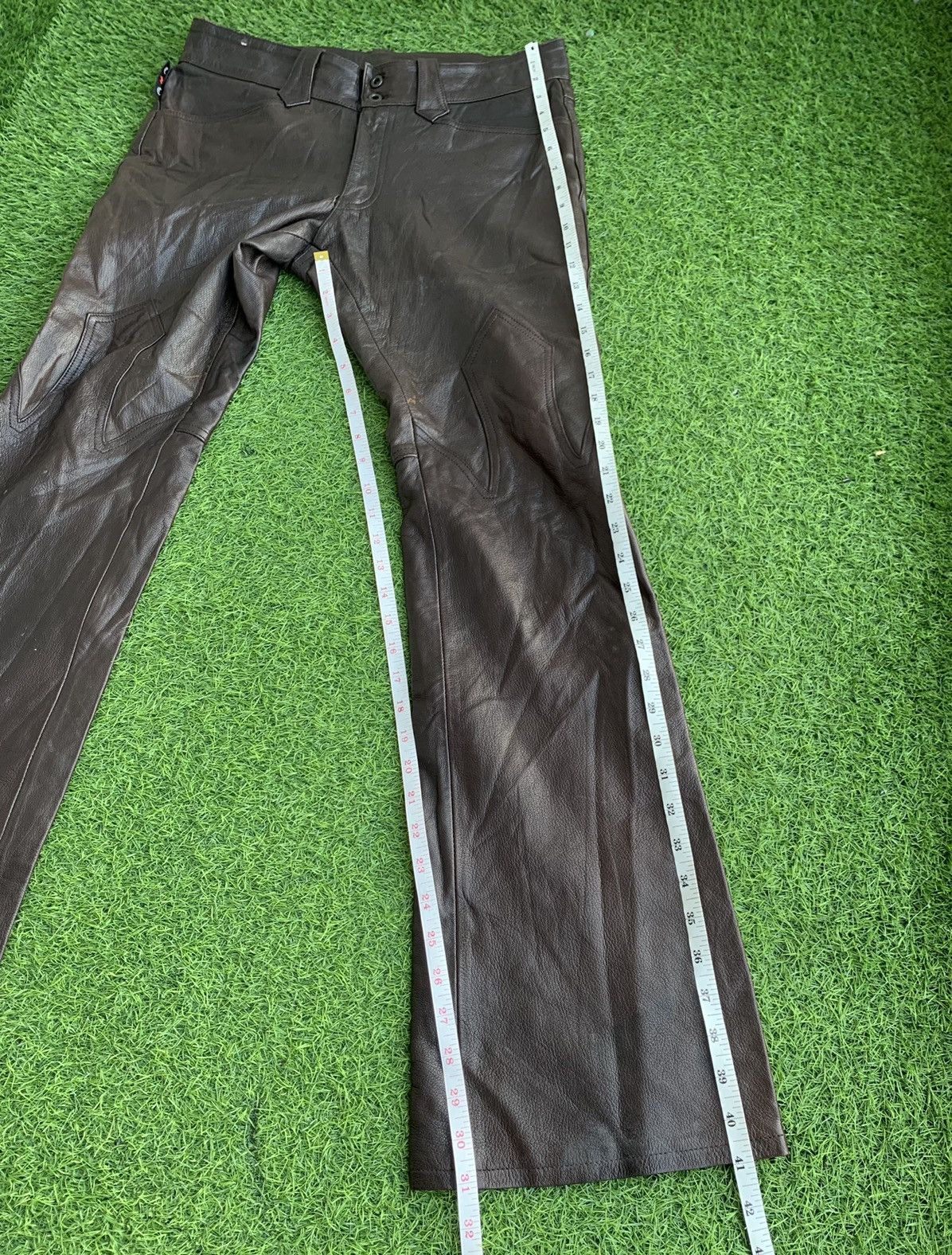 Genuine Leather Vintage Custom Culture Genuine Leather Biker Flare Pants Size US 31 - 18 Thumbnail