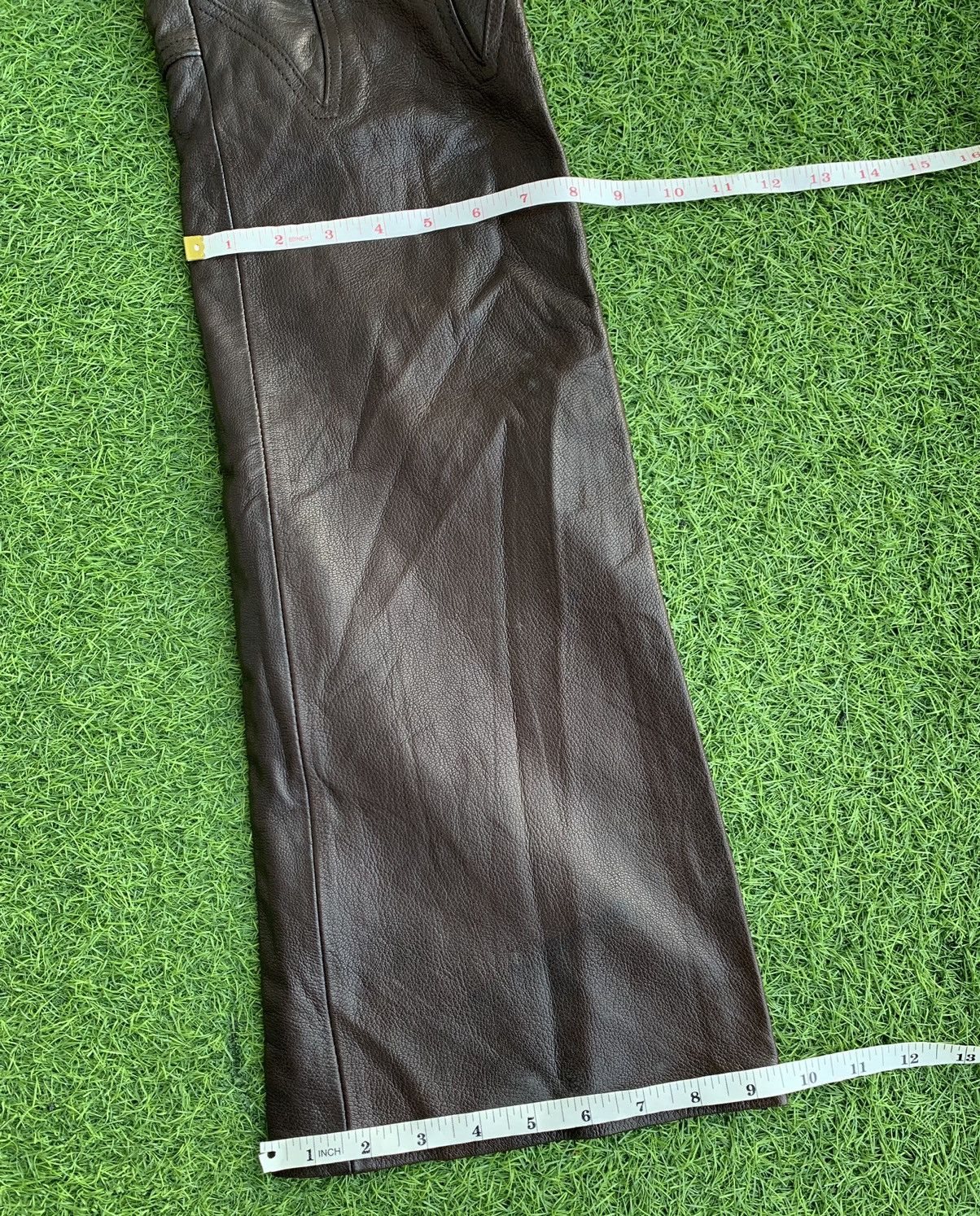 Genuine Leather Vintage Custom Culture Genuine Leather Biker Flare Pants Size US 31 - 19 Thumbnail