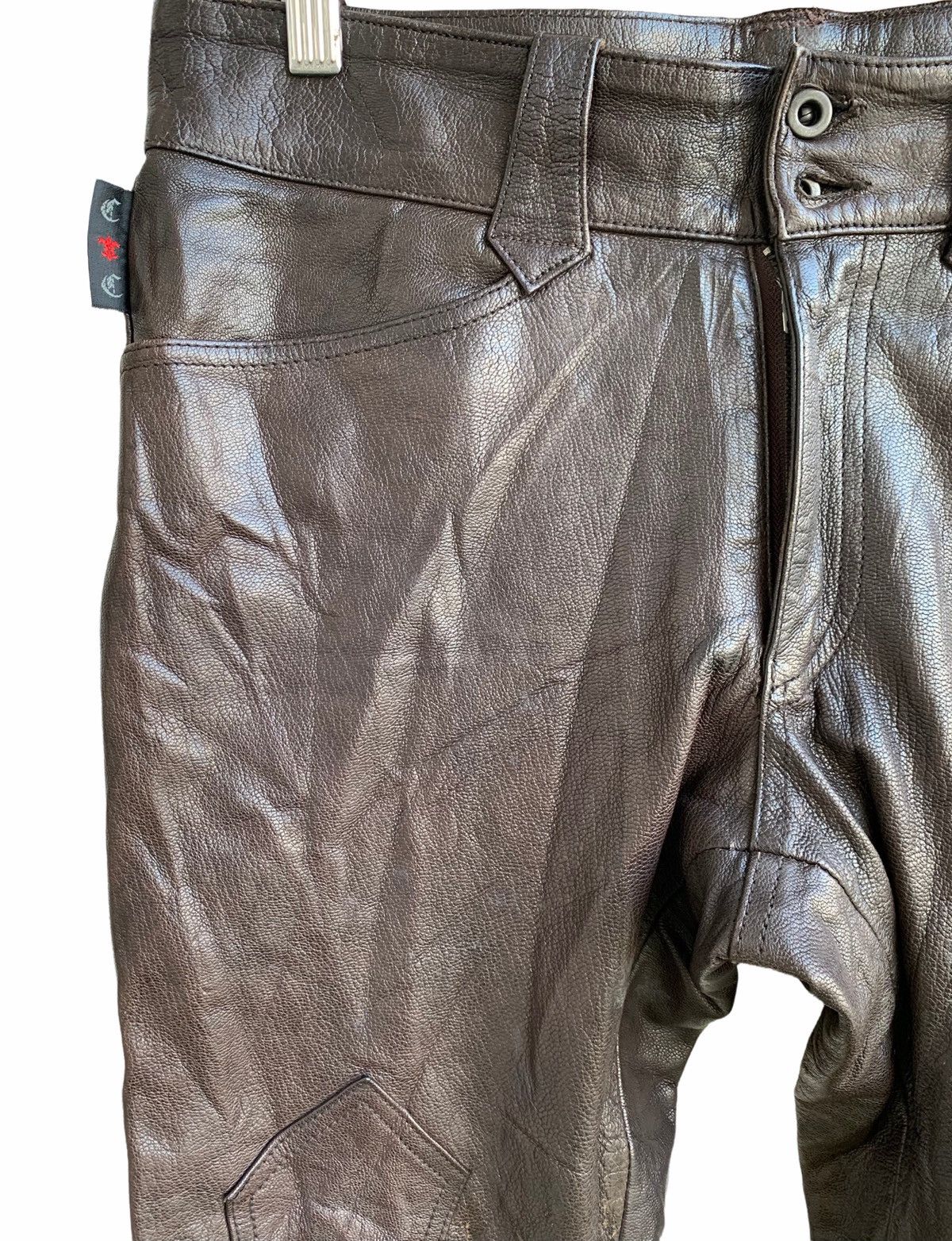 Genuine Leather Vintage Custom Culture Genuine Leather Biker Flare Pants Size US 31 - 9 Thumbnail