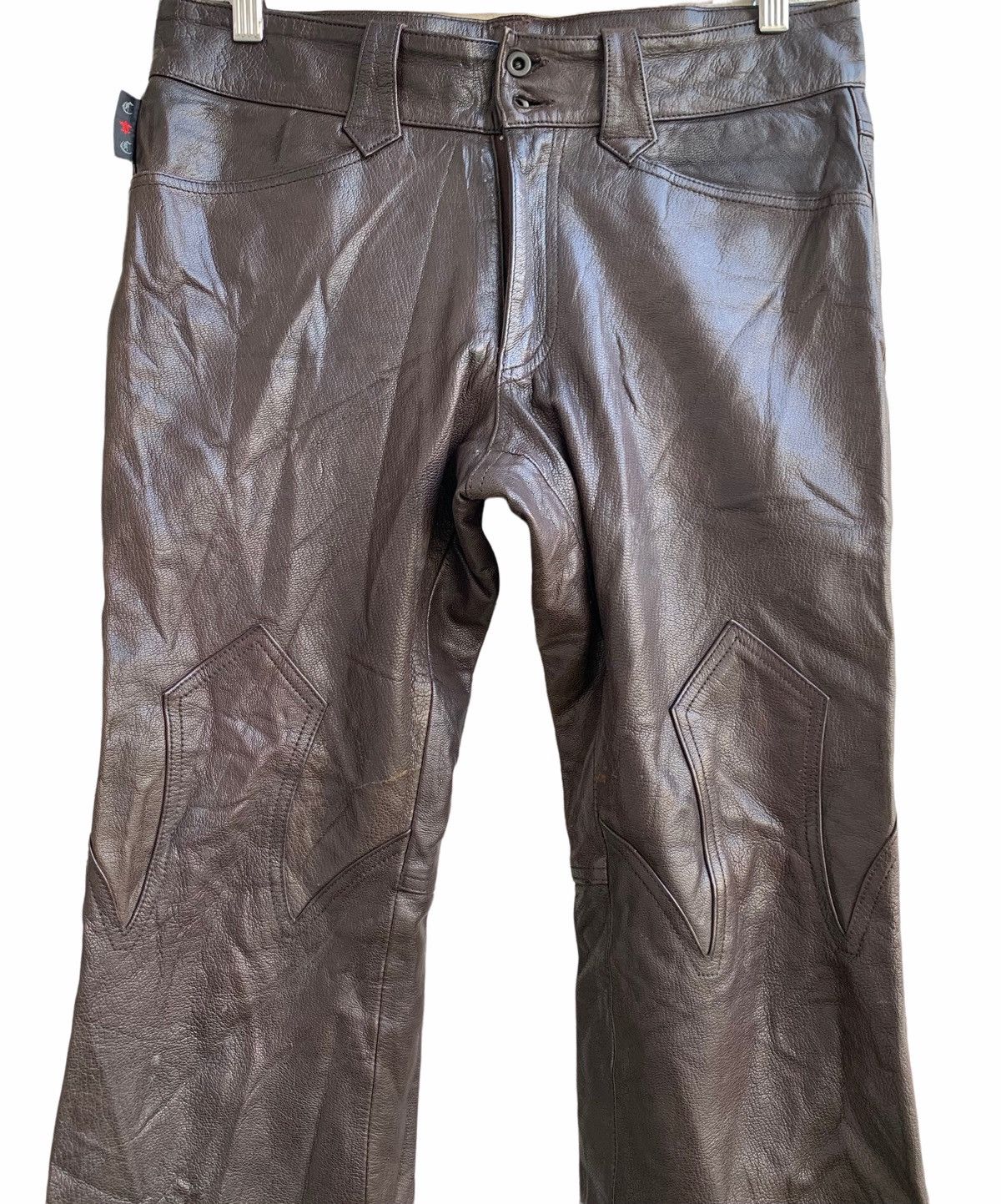 Genuine Leather Vintage Custom Culture Genuine Leather Biker Flare Pants Size US 31 - 8 Thumbnail