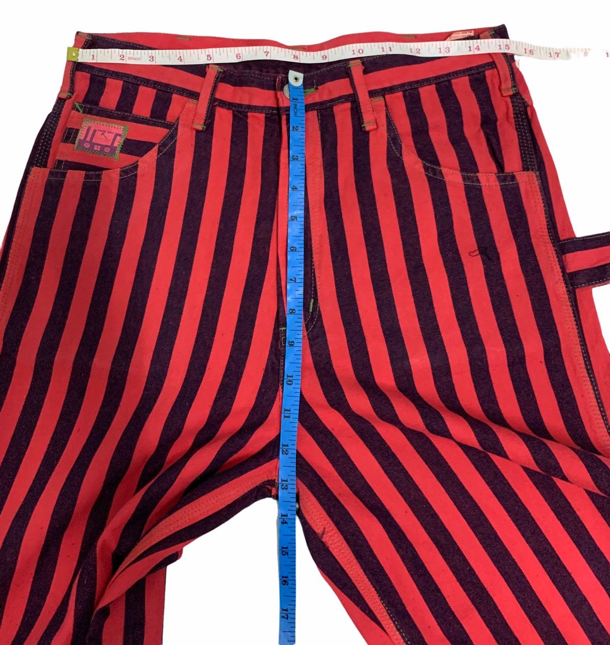 Japanese Brand Vintage King Jonathan Over stripes Carpenter Pants Size US 30 / EU 46 - 15 Thumbnail