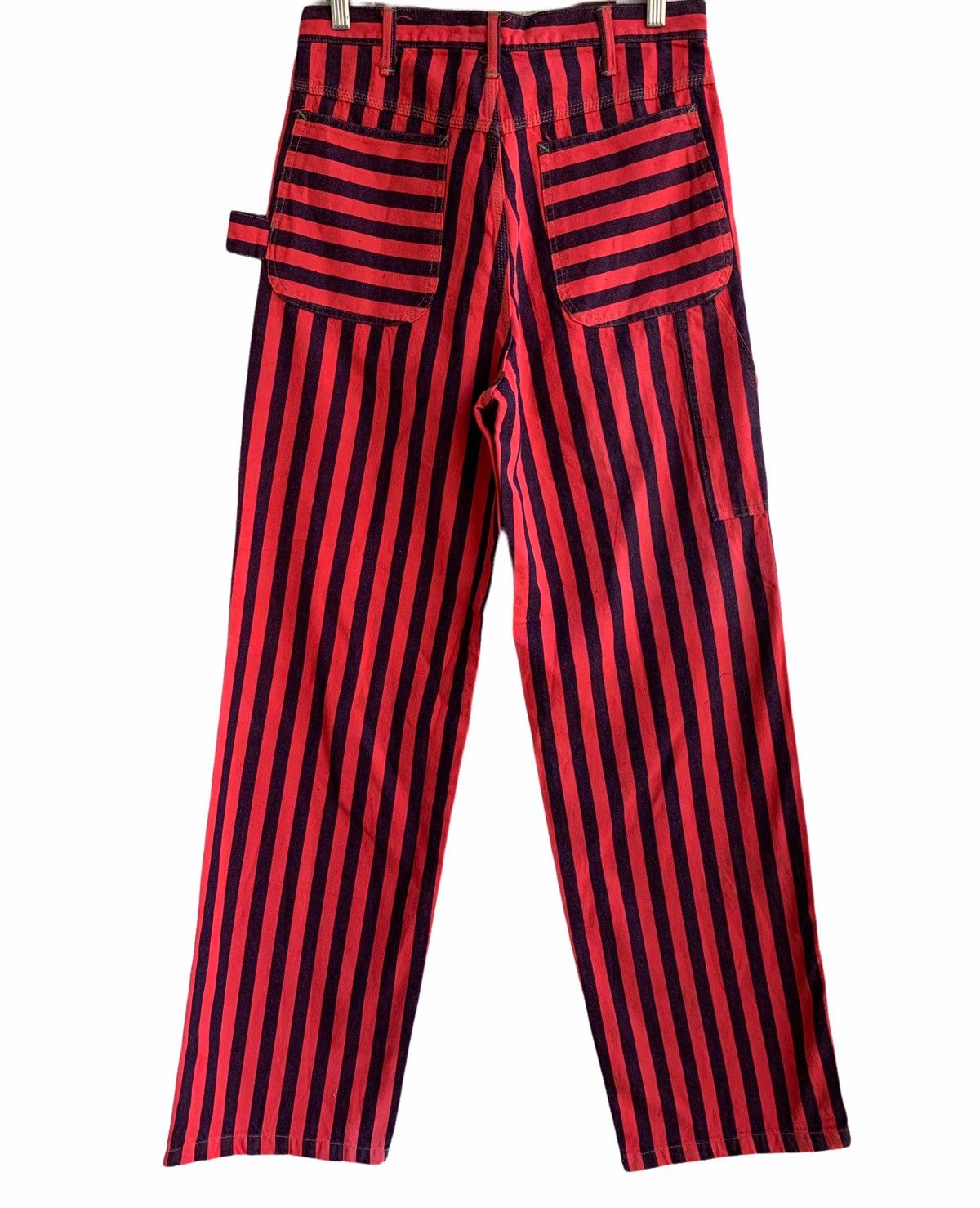 Japanese Brand Vintage King Jonathan Over stripes Carpenter Pants Size US 30 / EU 46 - 1 Thumbnail
