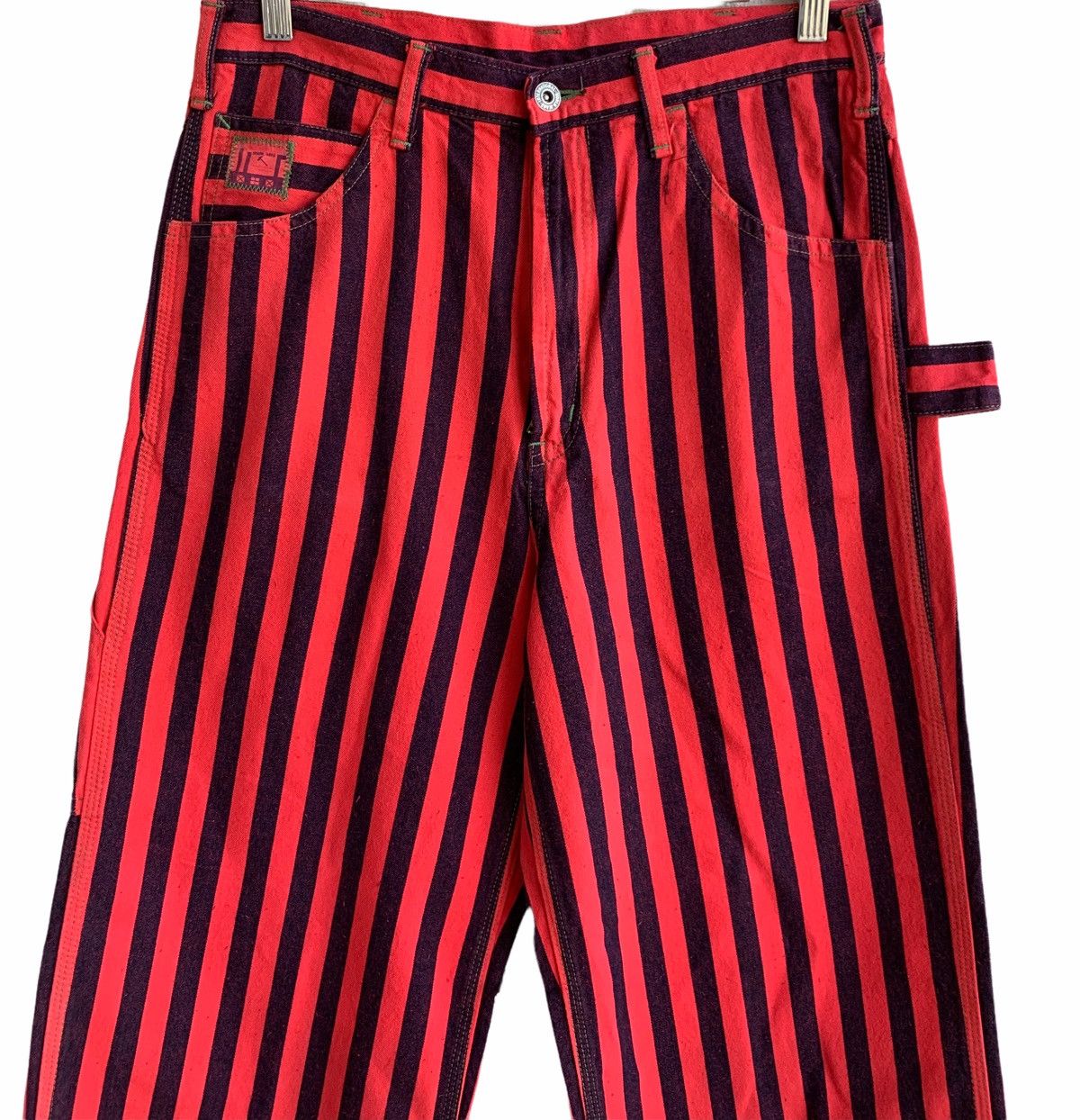 Japanese Brand Vintage King Jonathan Over stripes Carpenter Pants Size US 30 / EU 46 - 9 Thumbnail
