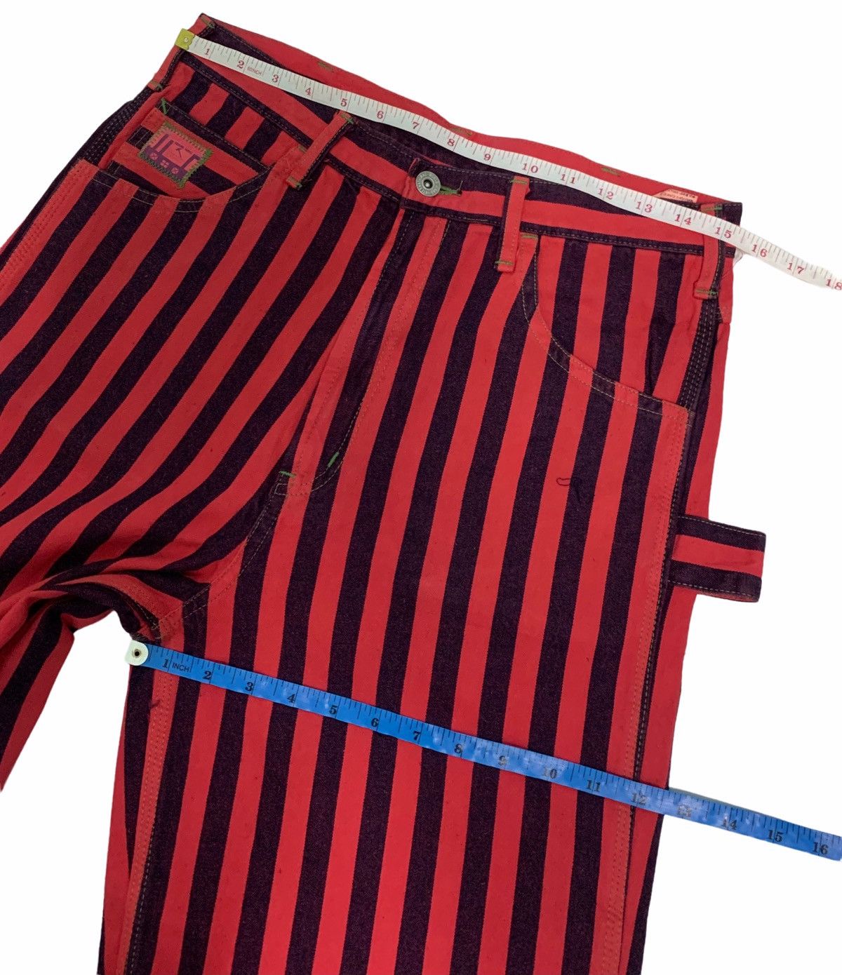Japanese Brand Vintage King Jonathan Over stripes Carpenter Pants Size US 30 / EU 46 - 14 Thumbnail