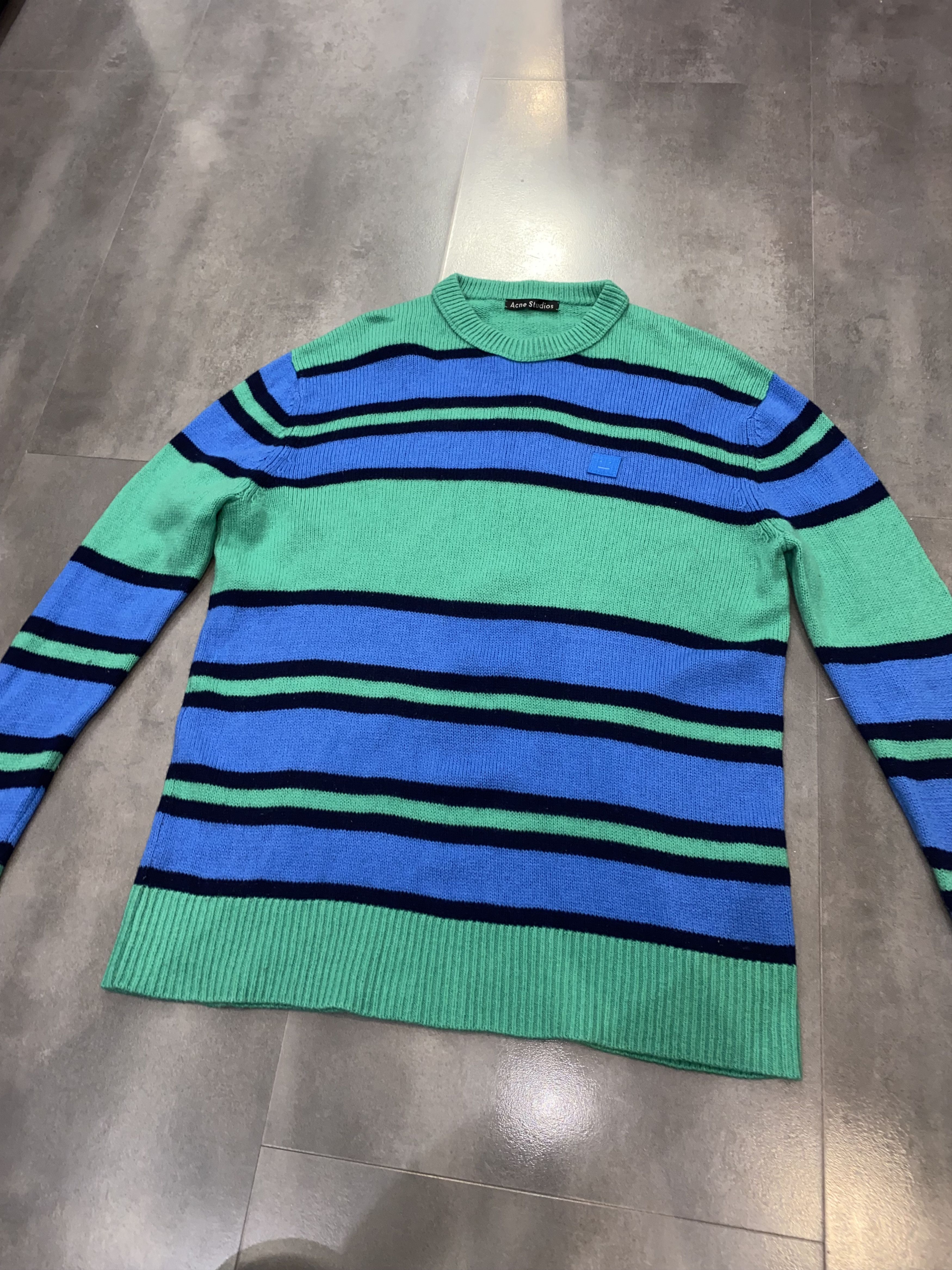 Acne Studios Acne Studios FA-UX Face Striped Wool Sweater Size US L / EU 52-54 / 3 - 13 Thumbnail