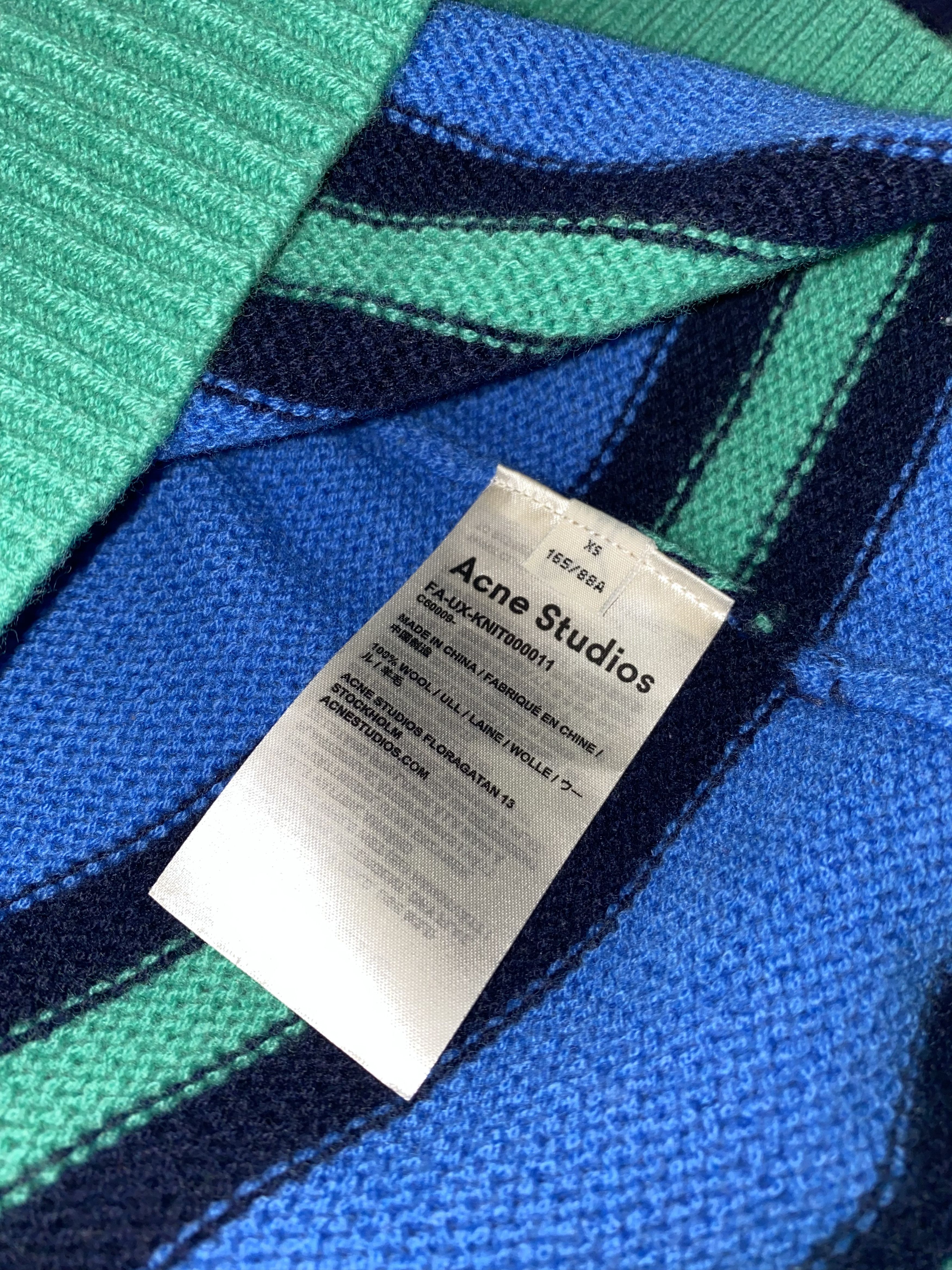 Acne Studios Acne Studios FA-UX Face Striped Wool Sweater Size US L / EU 52-54 / 3 - 14 Thumbnail