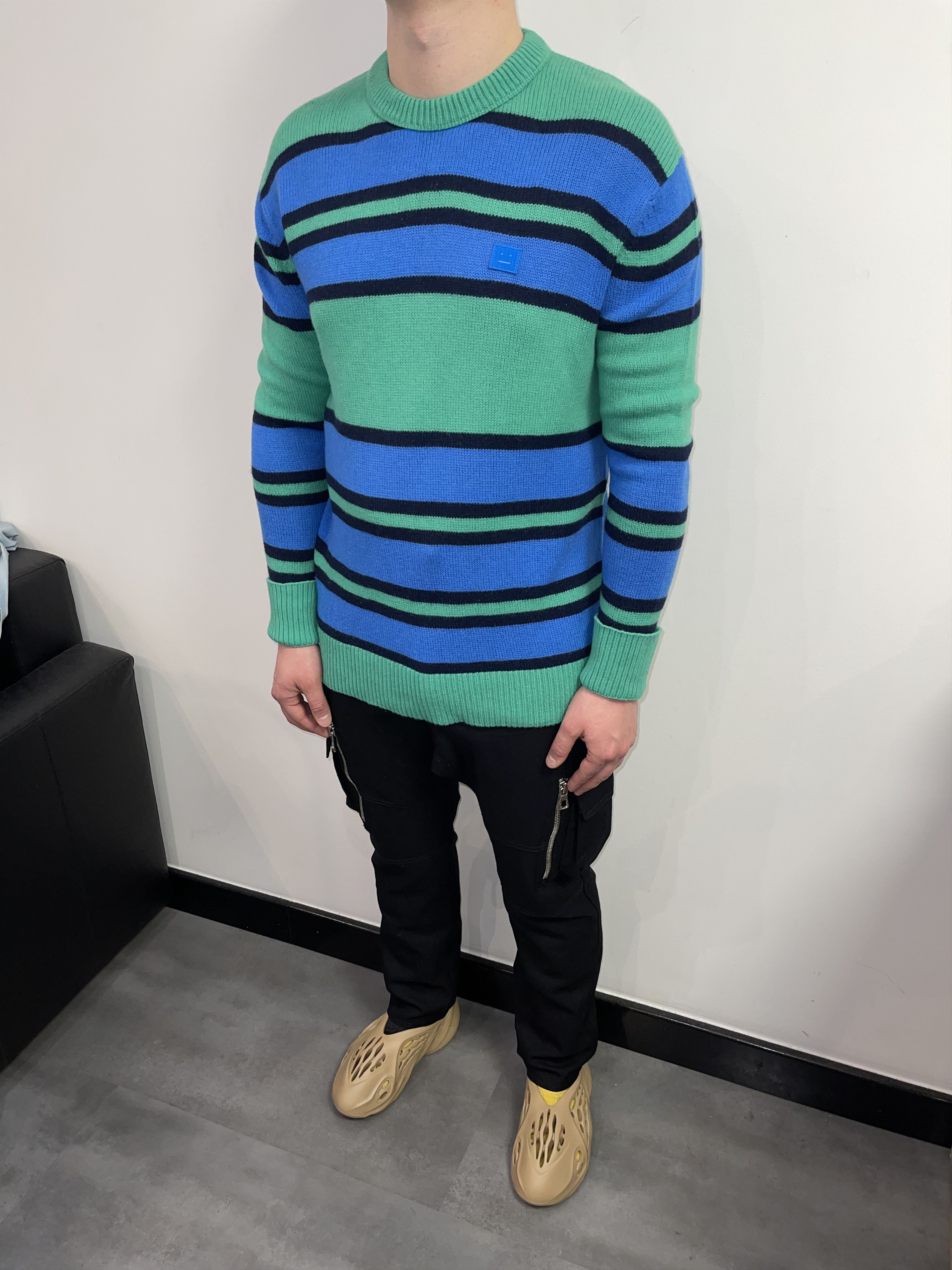 Acne Studios Acne Studios FA-UX Face Striped Wool Sweater Size US L / EU 52-54 / 3 - 7 Thumbnail