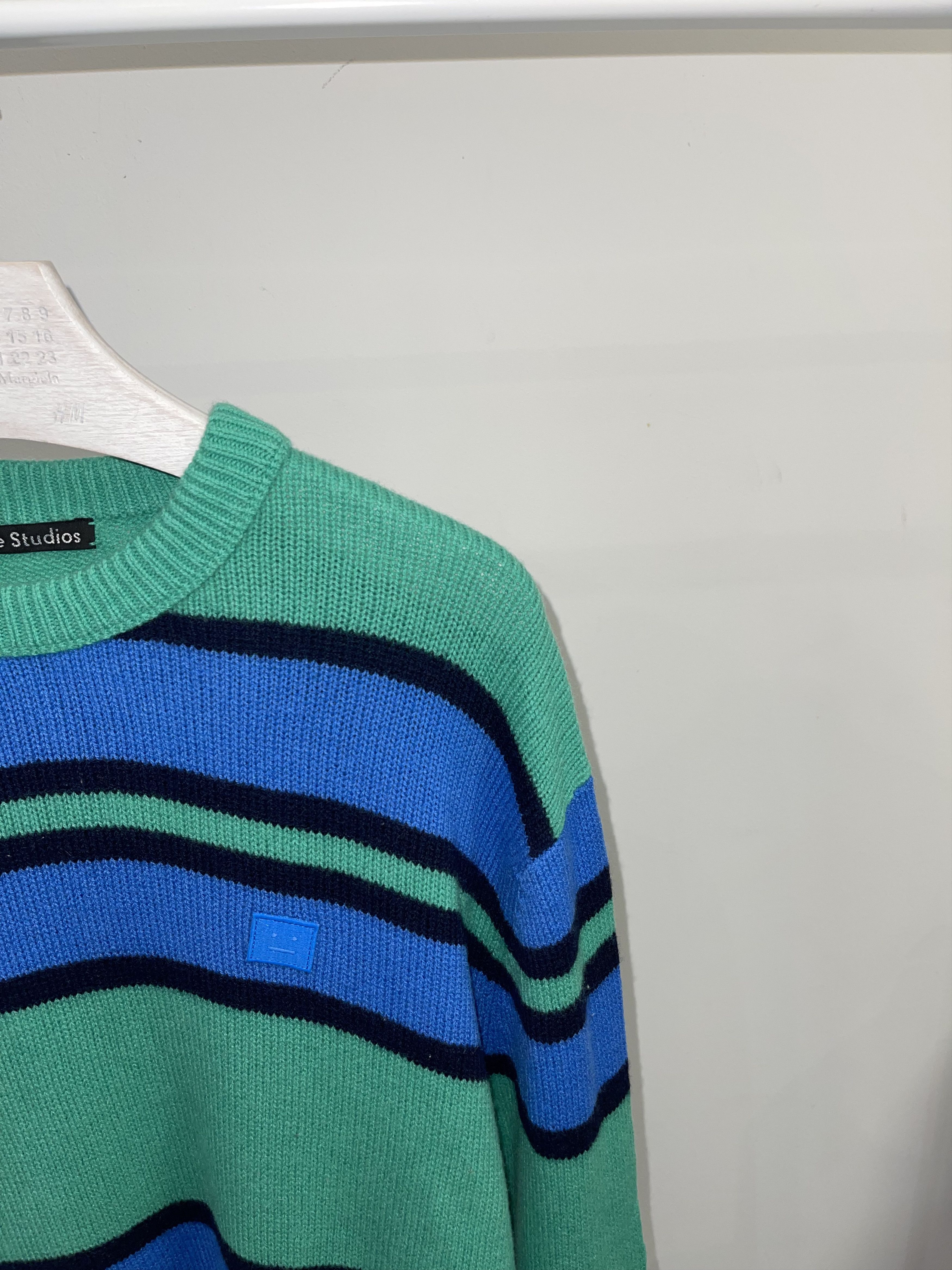 Acne Studios Acne Studios FA-UX Face Striped Wool Sweater Size US L / EU 52-54 / 3 - 2 Thumbnail