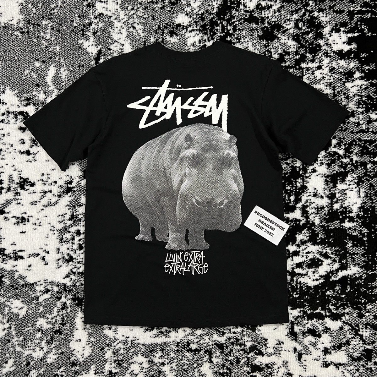 image of Stussy Big Hippo Tee In Black Size Xlarge - Ds, Men's