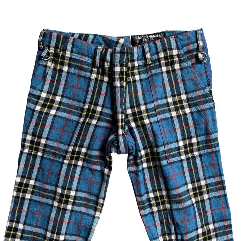 Japanese Brand Sexy Dynamite London Blue Tartan Bondage Trousers Size US 32 / EU 48 - 2 Thumbnail