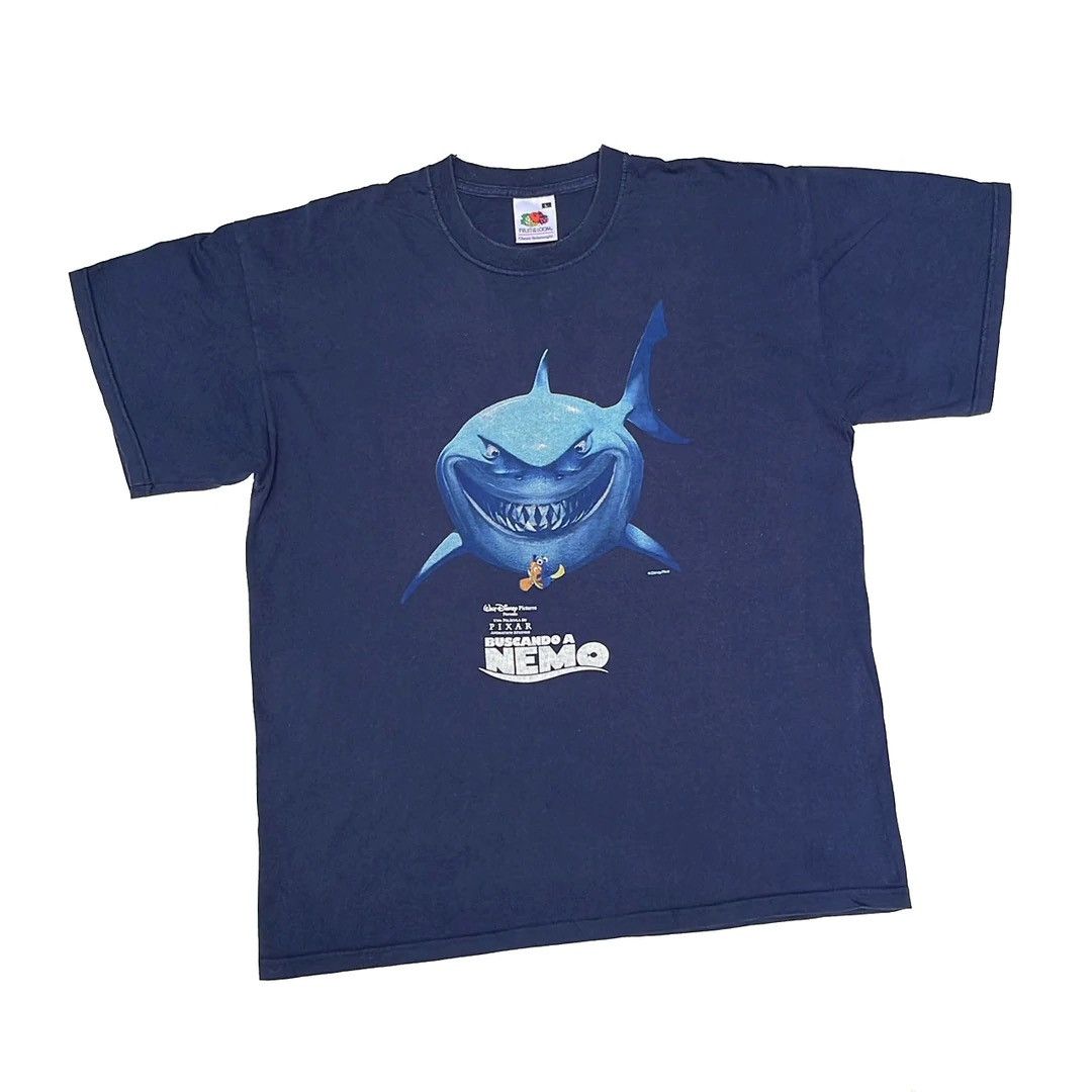 image of Fruit Of The Loom x Movie Finding Nemo 2003 Vintage Pixar Disney Movie Promo T-Shirt in Blue (Size 