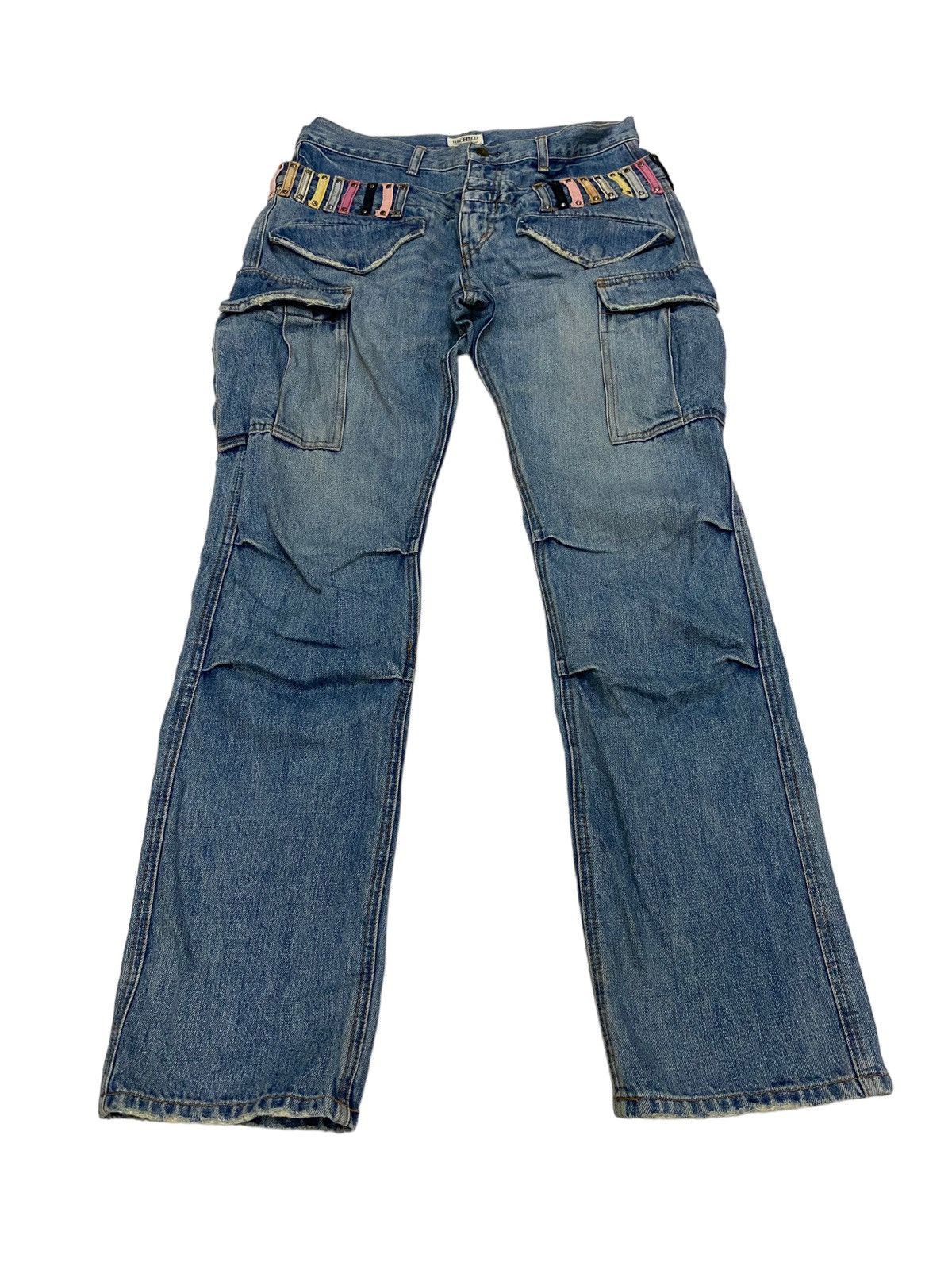 Japanese Brand Carisco Luscious Double Waist Denim Cargo Pant Size US 34 / EU 50 - 6 Thumbnail