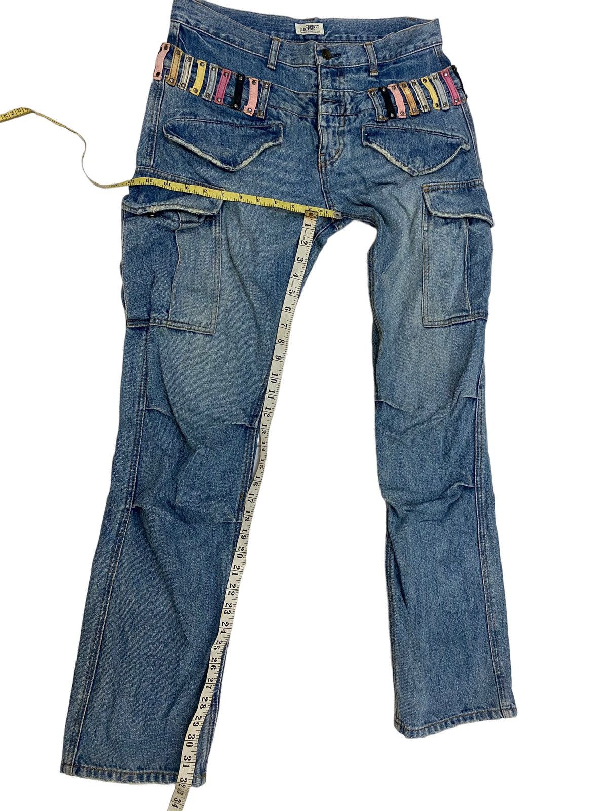 Japanese Brand Carisco Luscious Double Waist Denim Cargo Pant Size US 34 / EU 50 - 10 Thumbnail