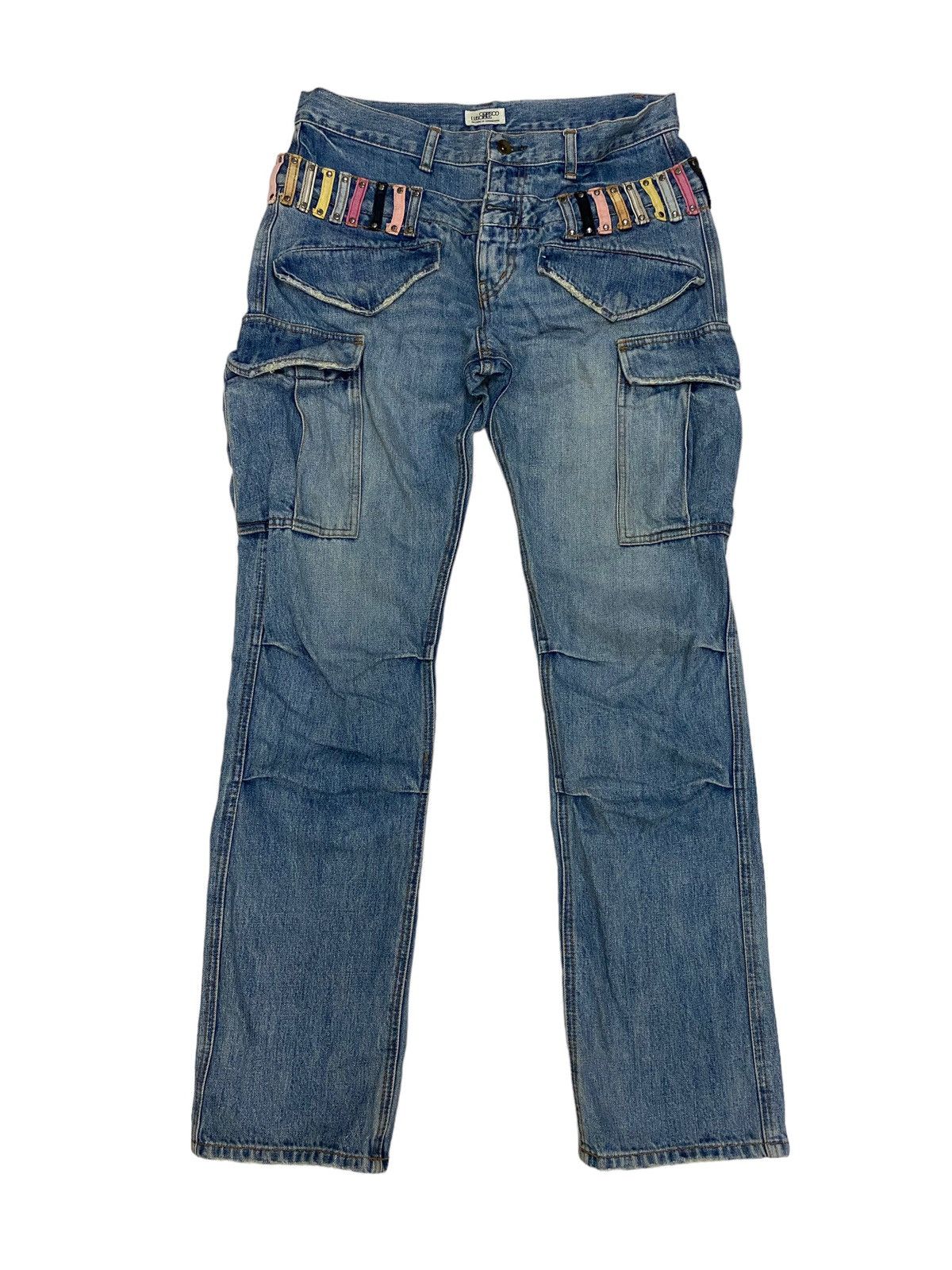 Japanese Brand Carisco Luscious Double Waist Denim Cargo Pant Size US 34 / EU 50 - 3 Thumbnail