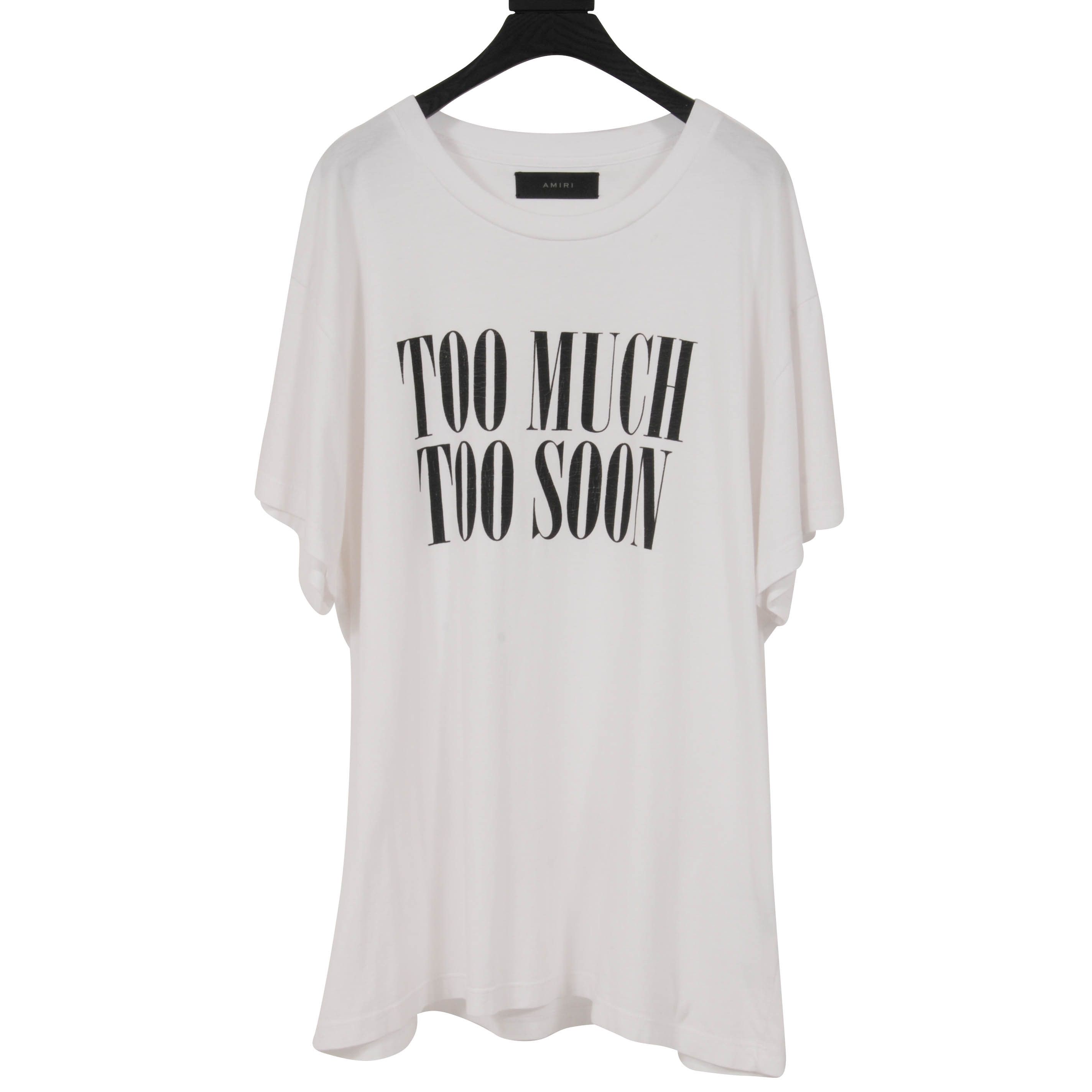 image of Amiri Too Much Too Soon Crewneck T Shirt - 01196 in White, Men's (Size XL)