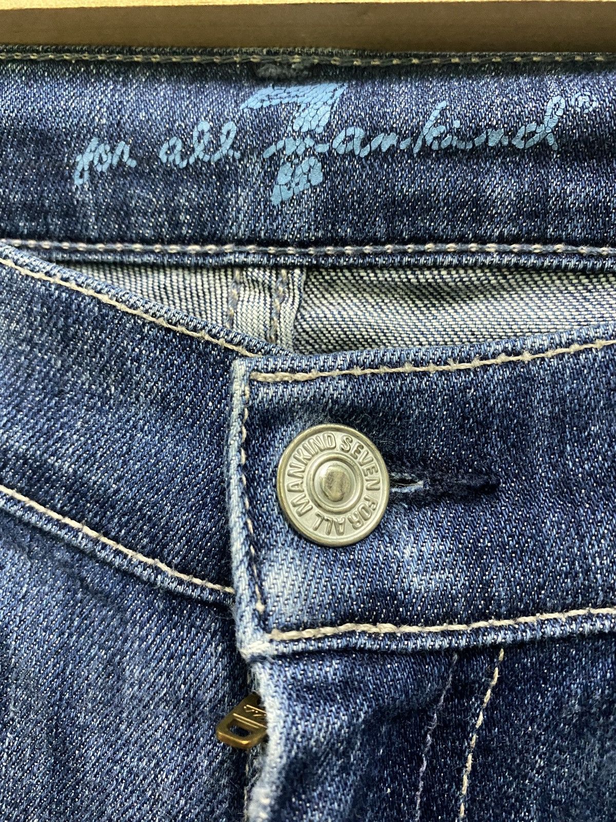 7 For All Mankind × Vintage VTG 7 ALL FOR MANKIND BOOTCUT FLARED DISTRESSED DENIM Size US 29 - 10 Thumbnail