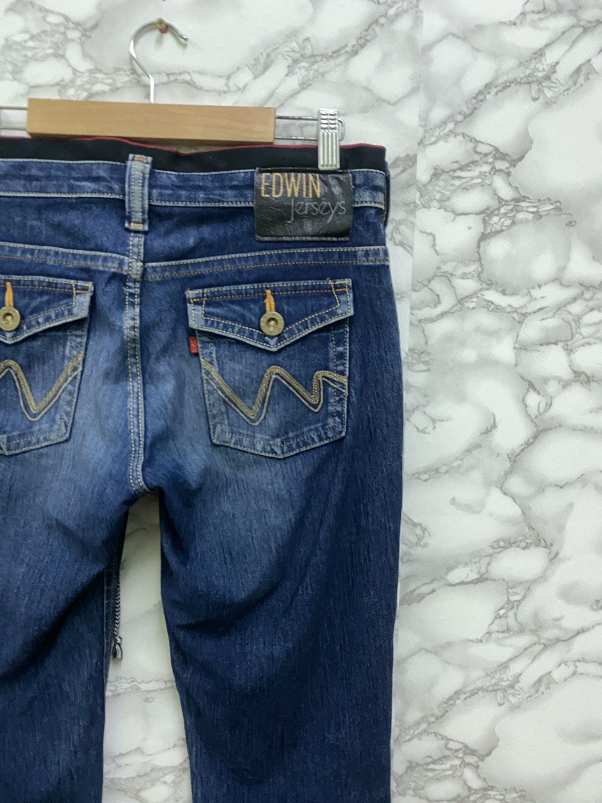 Edwin × Japanese Brand EDWIN JERSEY STRECH JEANS DRAWSTRINGS DISTRESSED DENIM Size US 30 / EU 46 - 12 Thumbnail