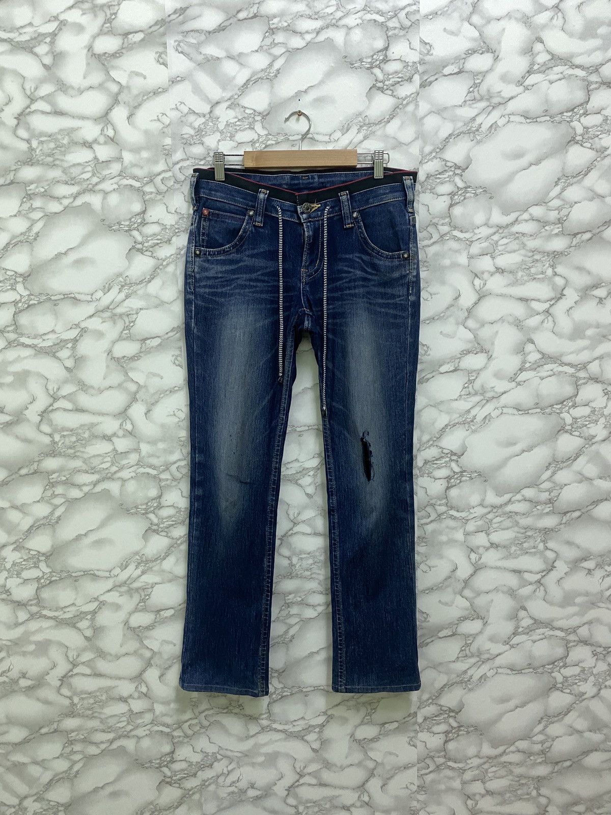 Edwin × Japanese Brand EDWIN JERSEY STRECH JEANS DRAWSTRINGS DISTRESSED DENIM Size US 30 / EU 46 - 1 Thumbnail