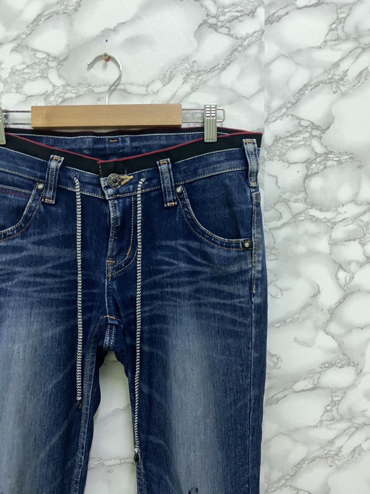 Edwin × Japanese Brand EDWIN JERSEY STRECH JEANS DRAWSTRINGS DISTRESSED DENIM Size US 30 / EU 46 - 5 Thumbnail