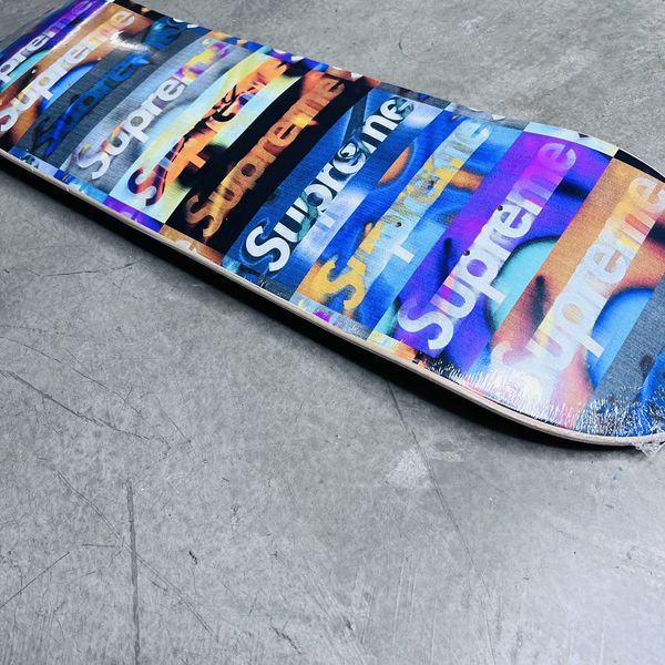 Supreme distorted logo hot sale skateboard deck black