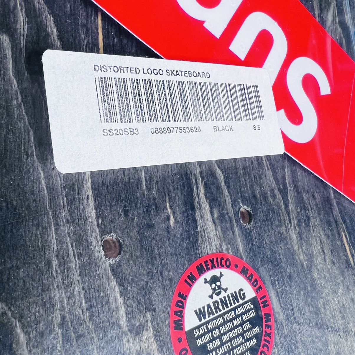 Supreme Distorted Logo Skateboard Deck / Black (SS20) Size ONE SIZE - 4 Thumbnail
