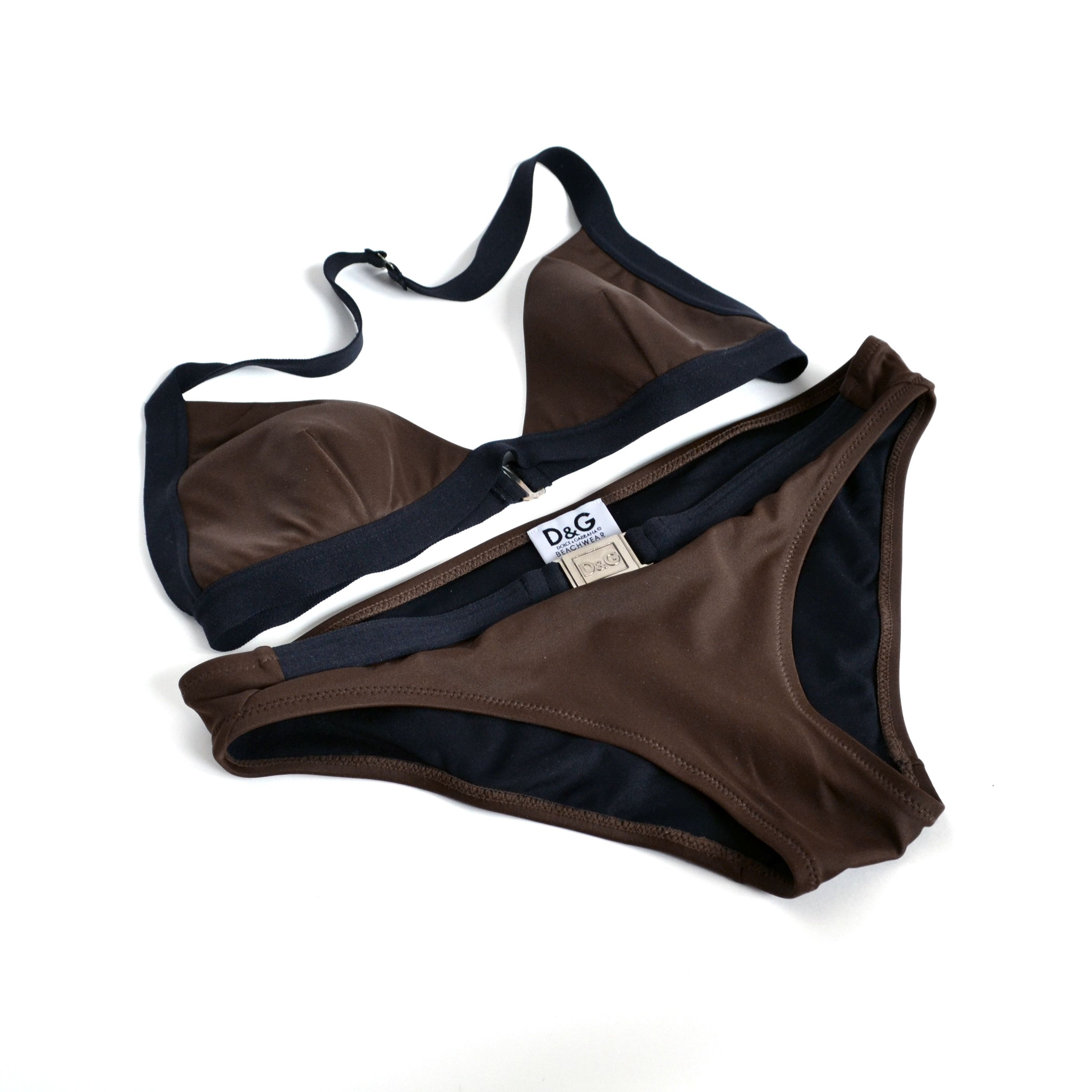 Dolce & Gabbana Dolce Gabbana Bikini Swimsuit D&G Black Bikini Bra Logo Size ONE SIZE - 3 Thumbnail