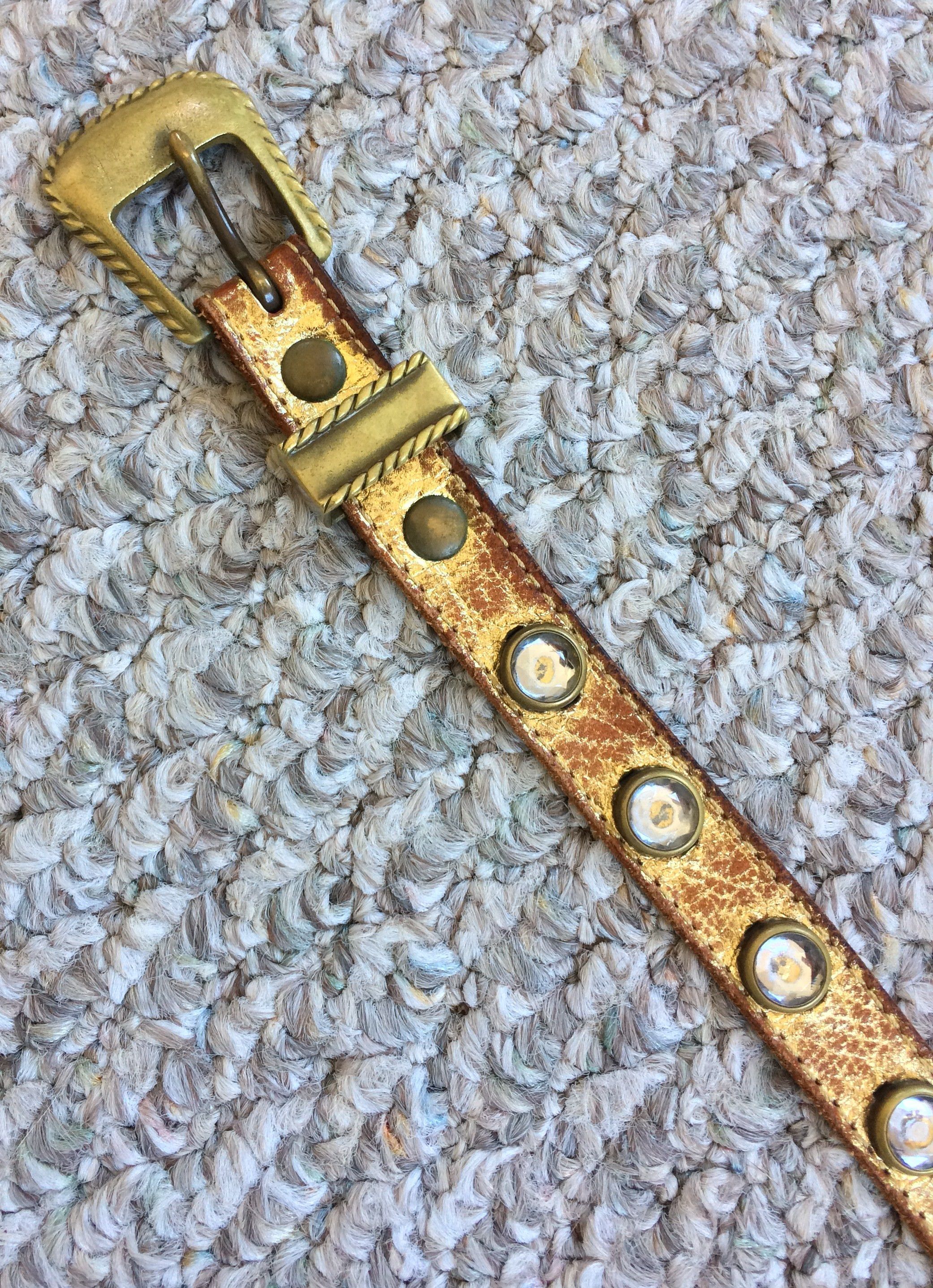 Number (N)ine FW08 Crystal Studded Leather Belt Size 32 - 2 Thumbnail