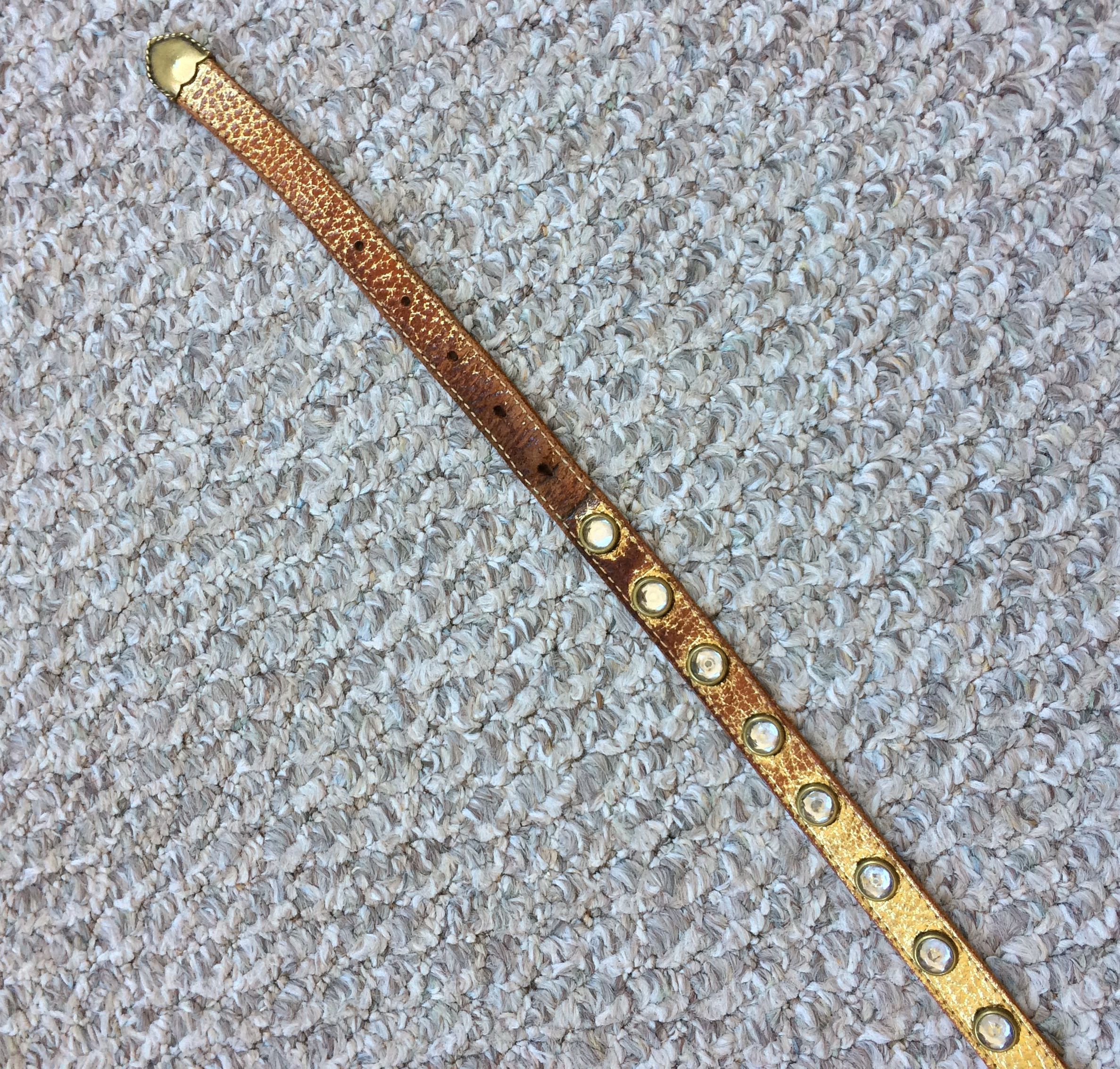 Number (N)ine FW08 Crystal Studded Leather Belt Size 32 - 4 Thumbnail