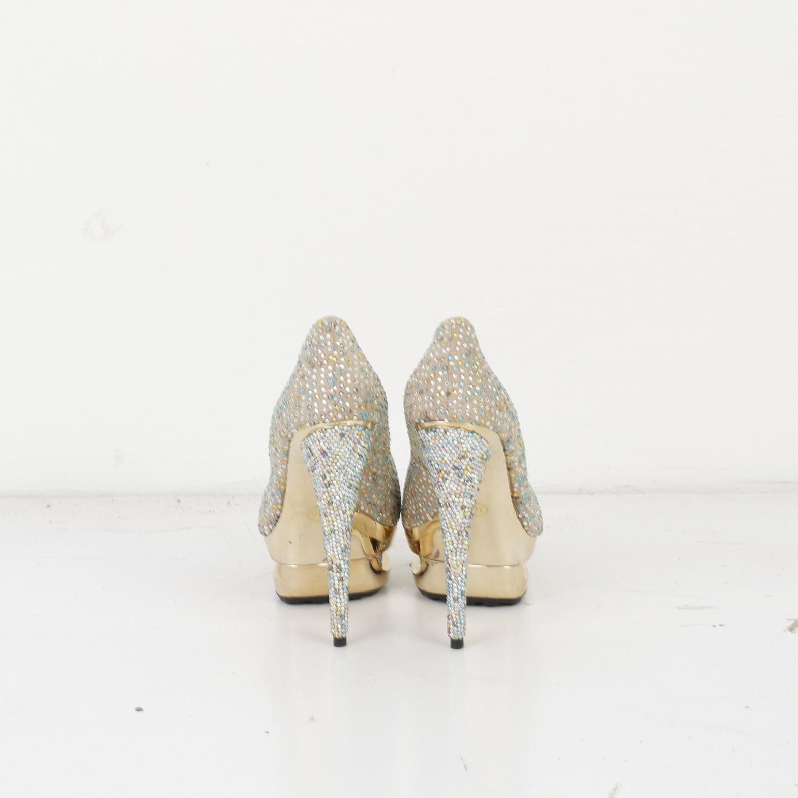 Vintage GIANMARCO LORENZI Couture Women 36 Toe Heels Beige 10121 Size US 5 / IT 35 - 9 Thumbnail