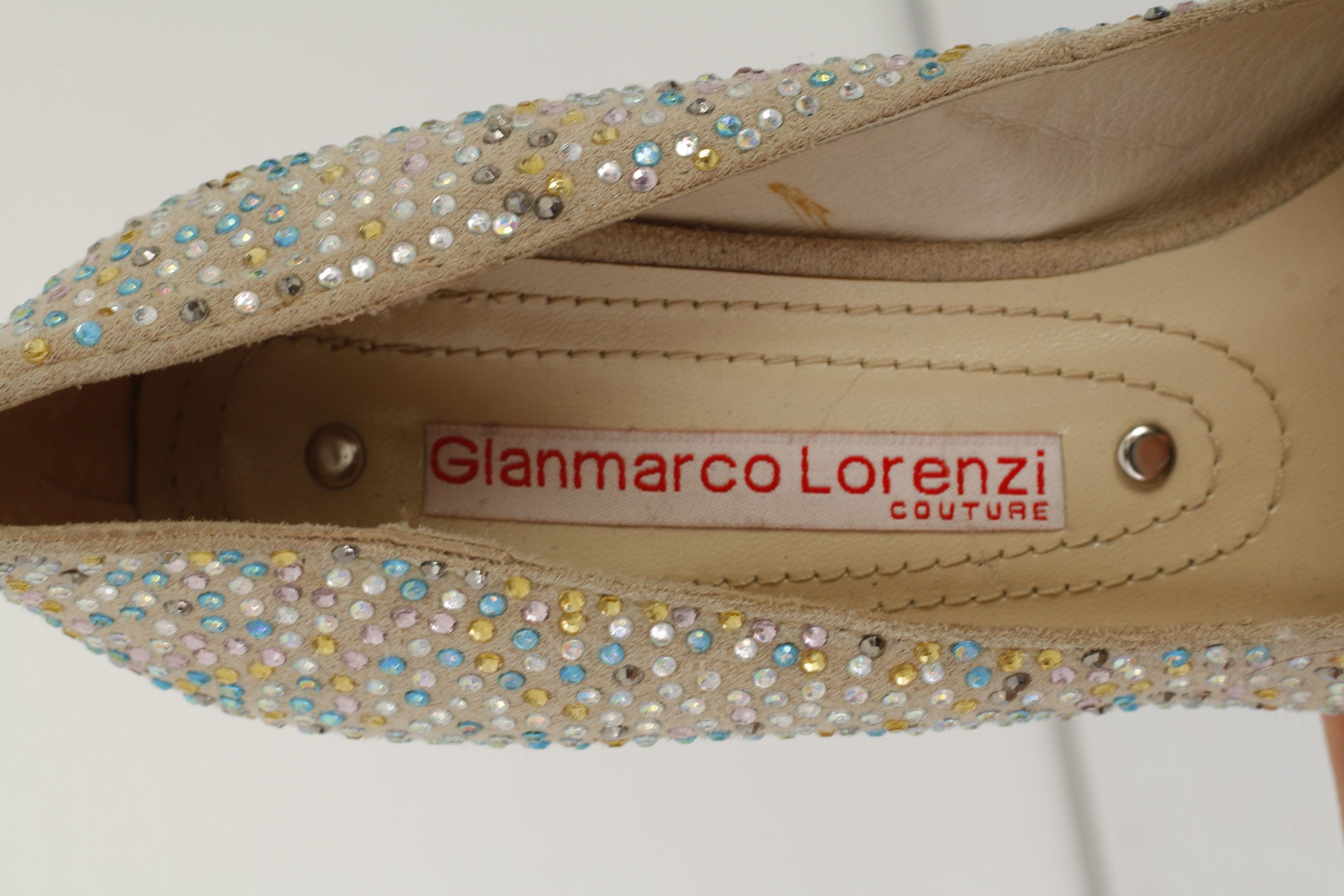 Vintage GIANMARCO LORENZI Couture Women 36 Toe Heels Beige 10121 Size US 5 / IT 35 - 7 Thumbnail
