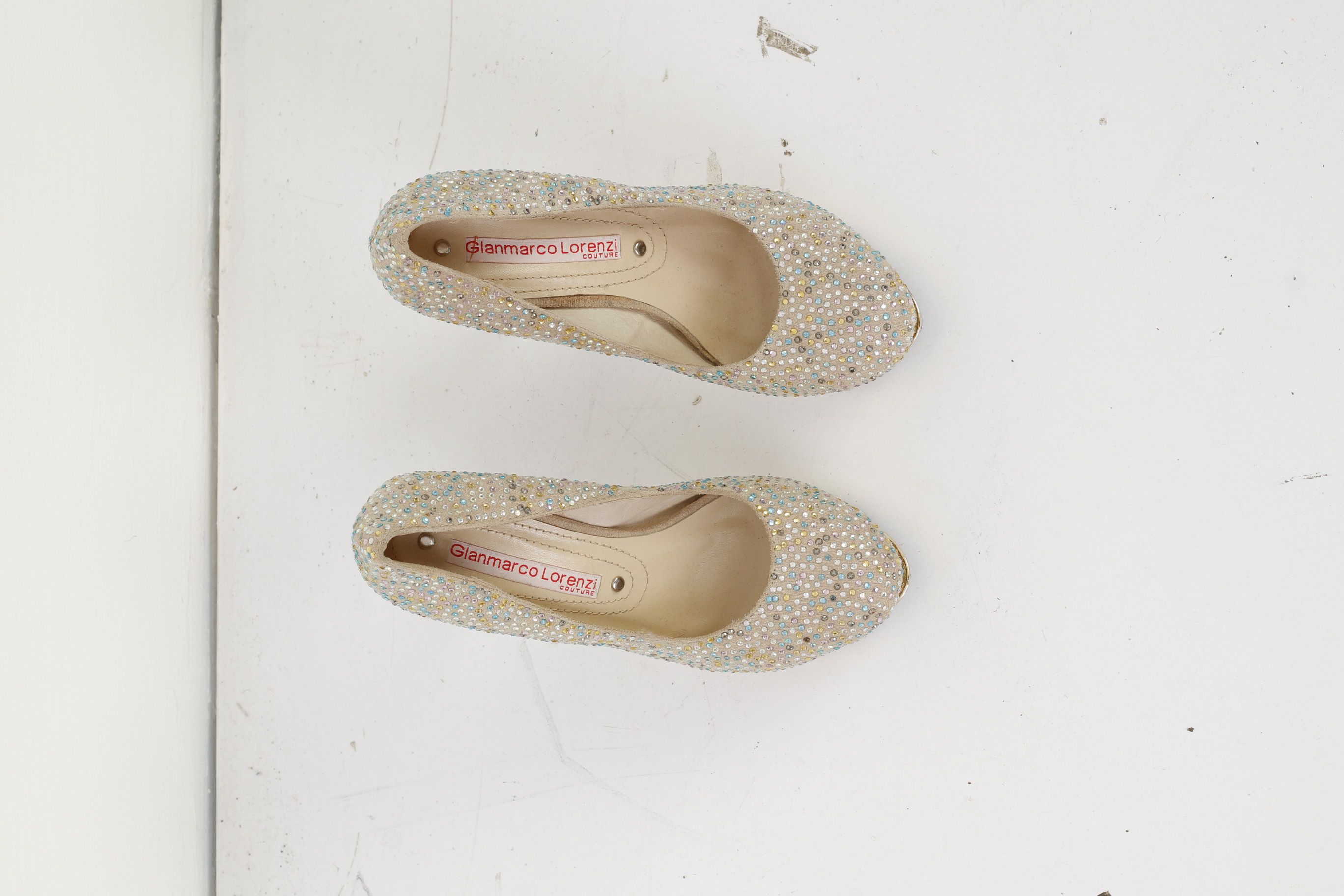 Vintage GIANMARCO LORENZI Couture Women 36 Toe Heels Beige 10121 Size US 5 / IT 35 - 3 Thumbnail