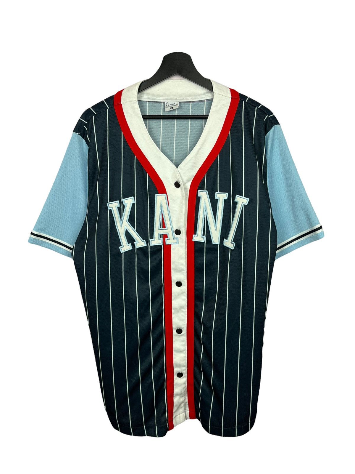 Karl Kani × Vintage Vintage Karl Kani Striped Jersey Size US L / EU 52-54 / 3 - 1 Thumbnail