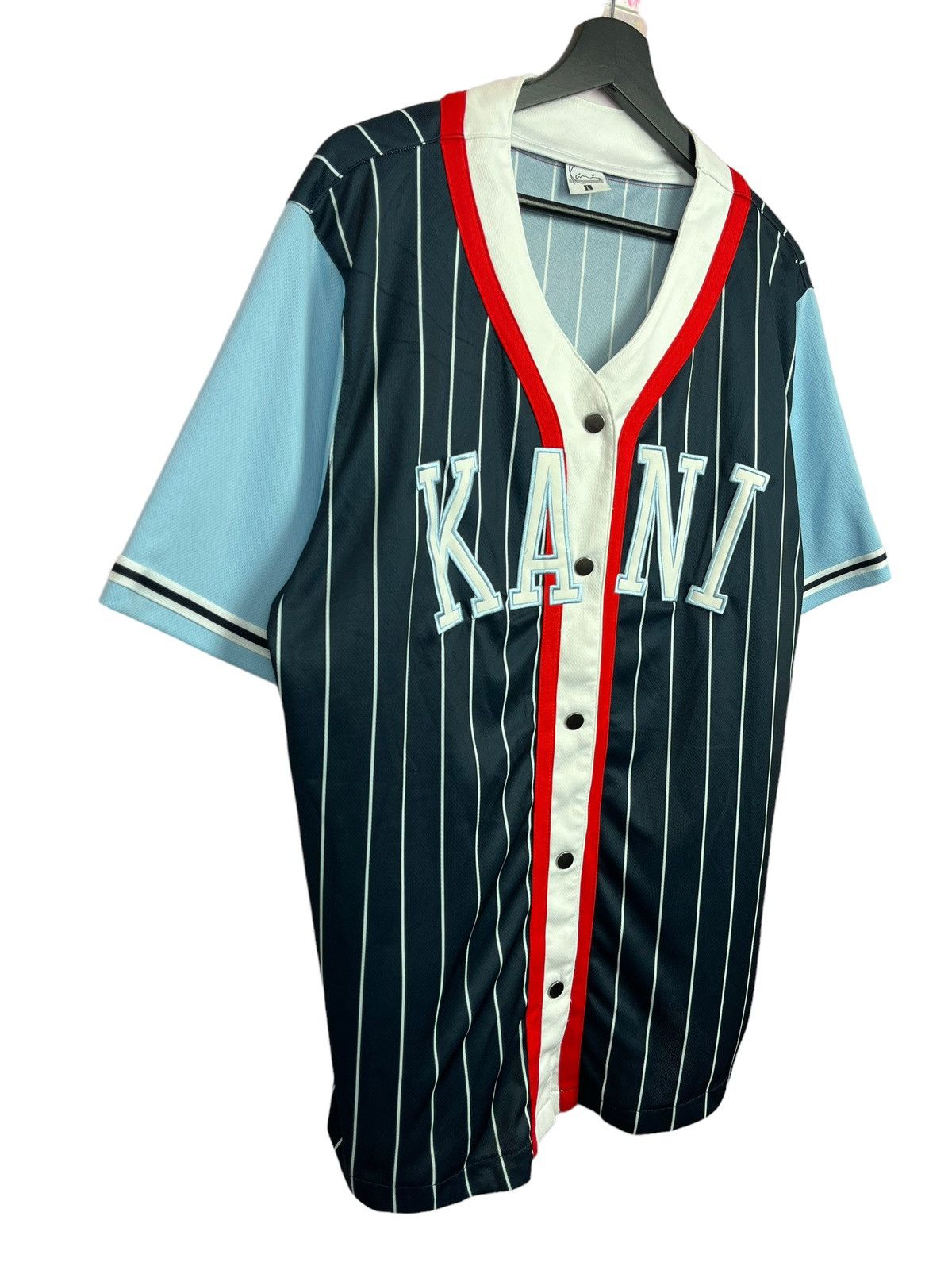 Karl Kani × Vintage Vintage Karl Kani Striped Jersey Size US L / EU 52-54 / 3 - 3 Thumbnail