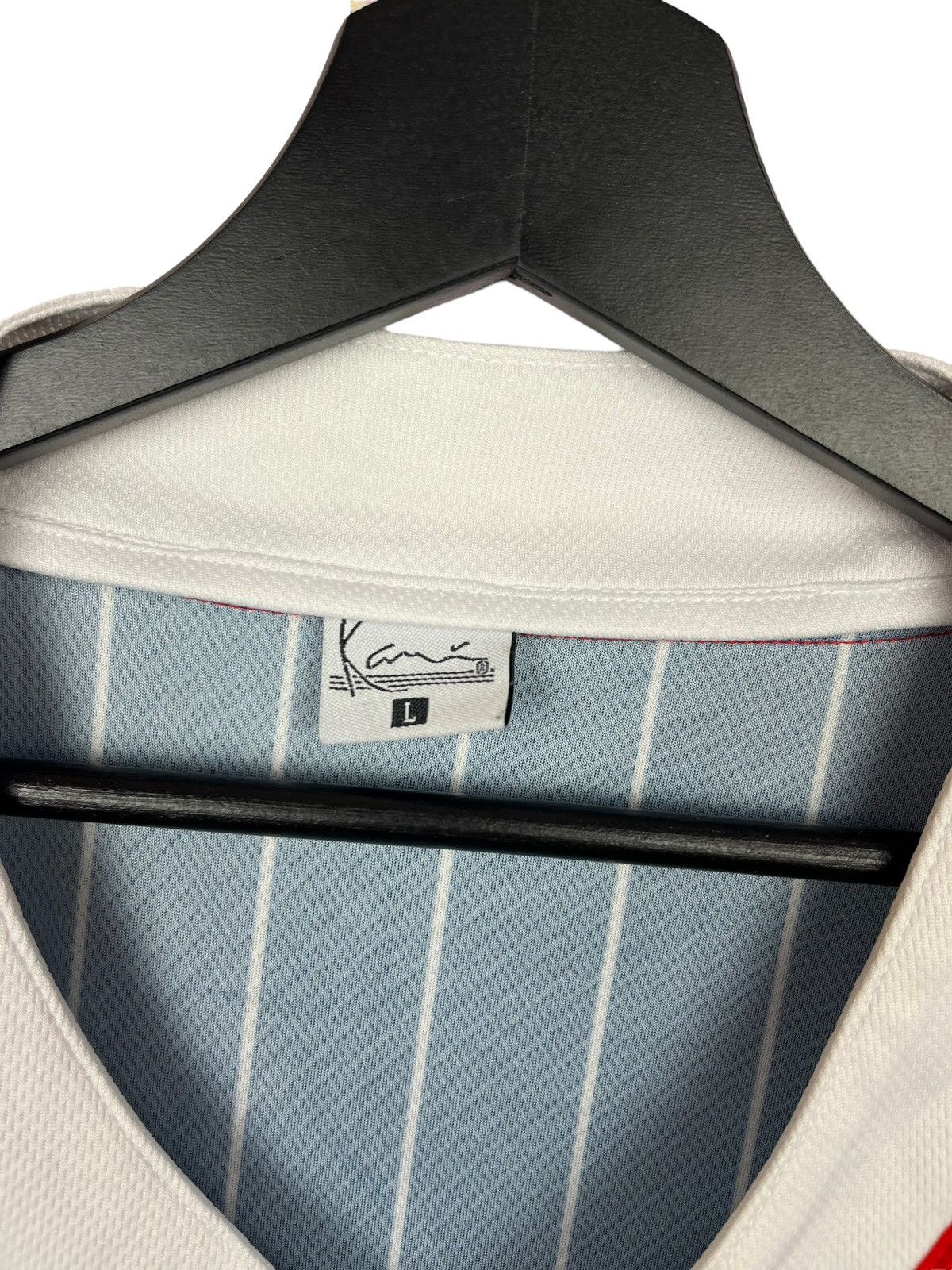 Karl Kani × Vintage Vintage Karl Kani Striped Jersey Size US L / EU 52-54 / 3 - 4 Thumbnail