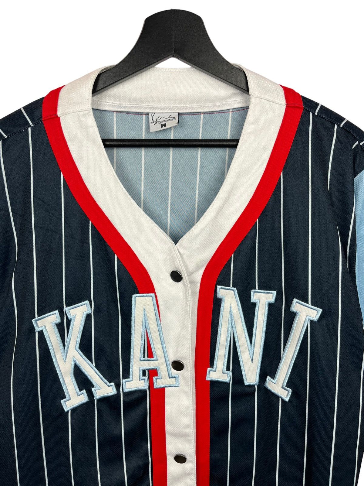 Karl Kani × Vintage Vintage Karl Kani Striped Jersey Size US L / EU 52-54 / 3 - 2 Thumbnail