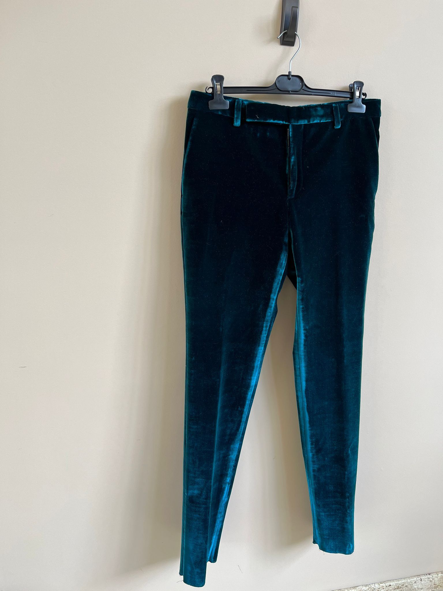 Saint Laurent Paris Velvet Suit in Blue Color Size US 30 / EU 46 - 7 Thumbnail