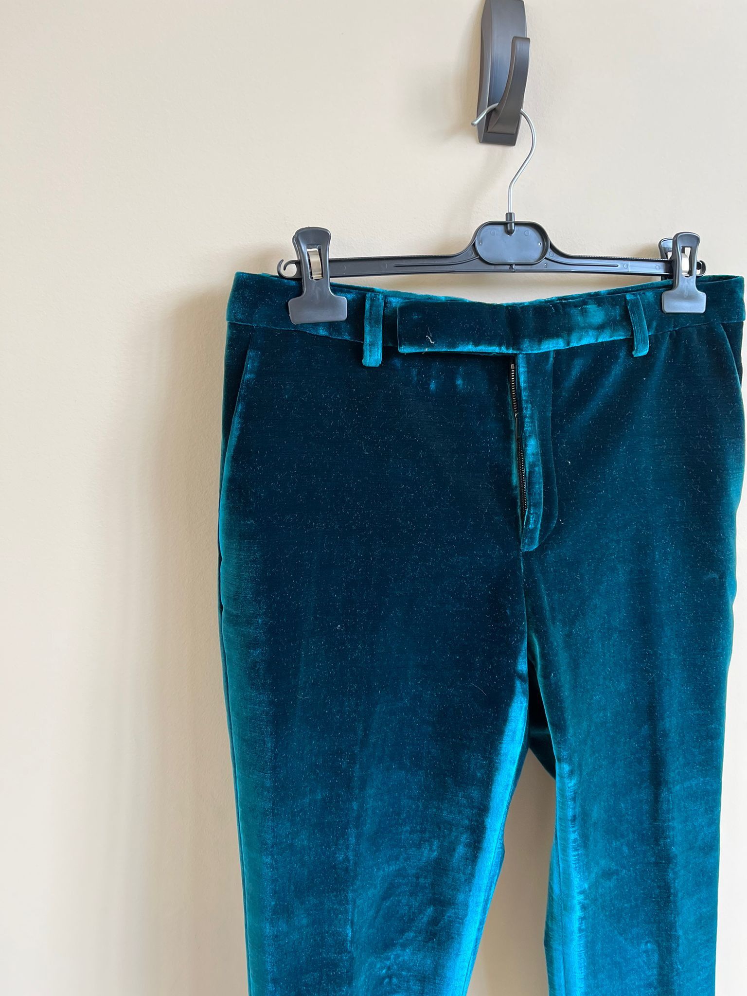 Saint Laurent Paris Velvet Suit in Blue Color Size US 30 / EU 46 - 6 Thumbnail