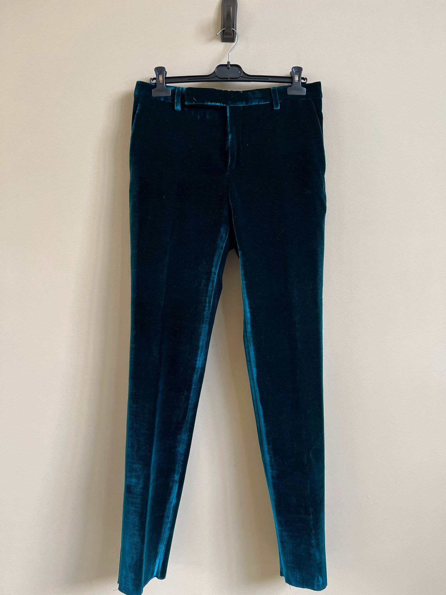 Saint Laurent Paris Velvet Suit in Blue Color Size US 30 / EU 46 - 2 Thumbnail