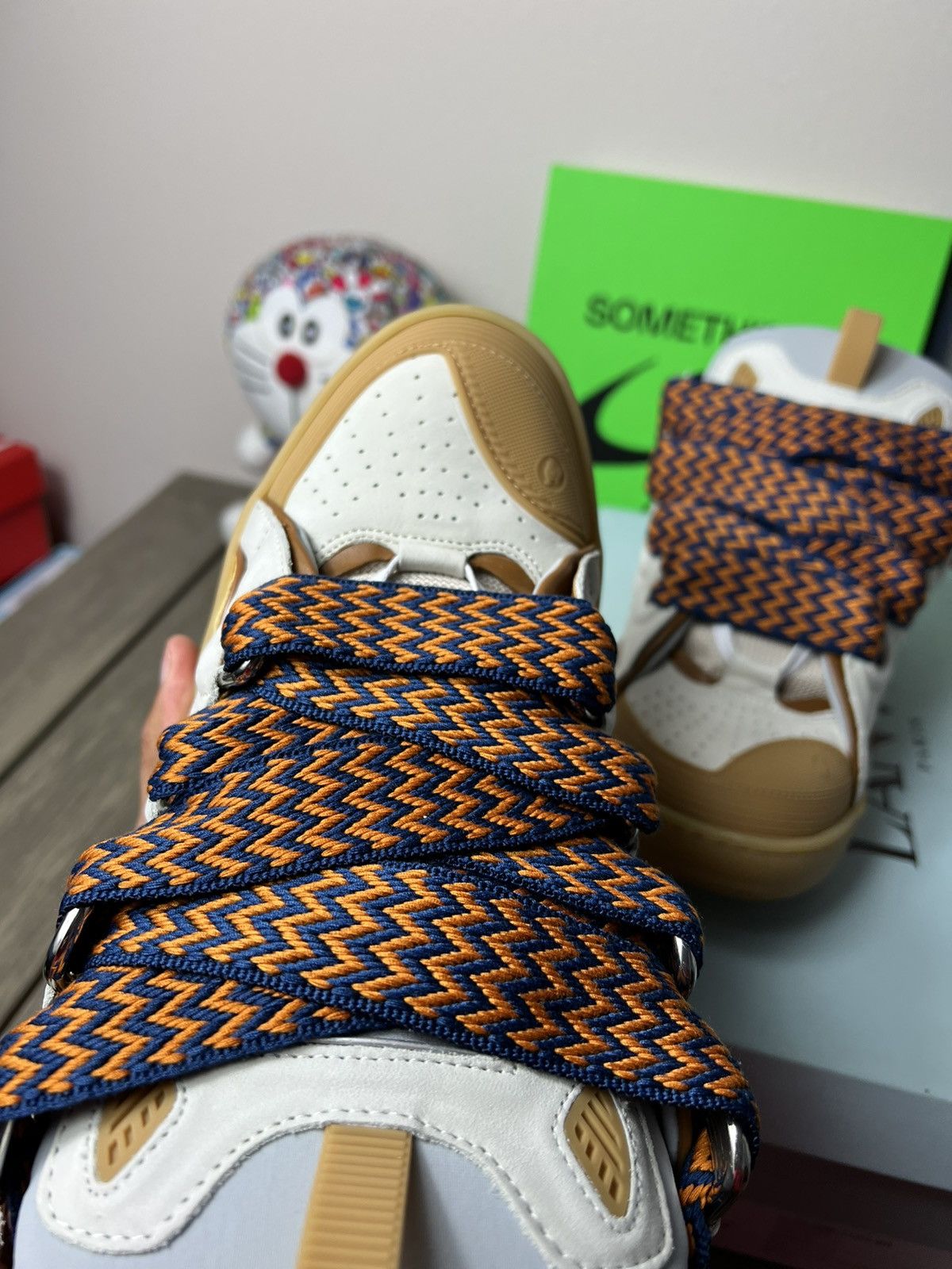 Lanvin Lanvin Curb Sneaker Orange / Beige Size US 12 / EU 45 - 6 Thumbnail