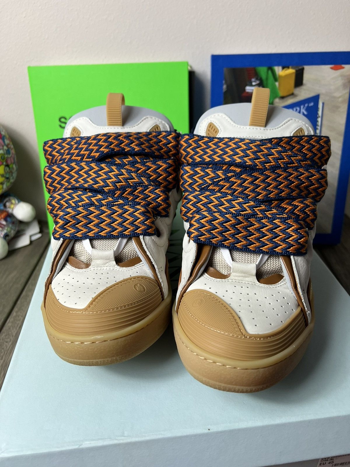 Lanvin Lanvin Curb Sneaker Orange / Beige Size US 12 / EU 45 - 2 Thumbnail