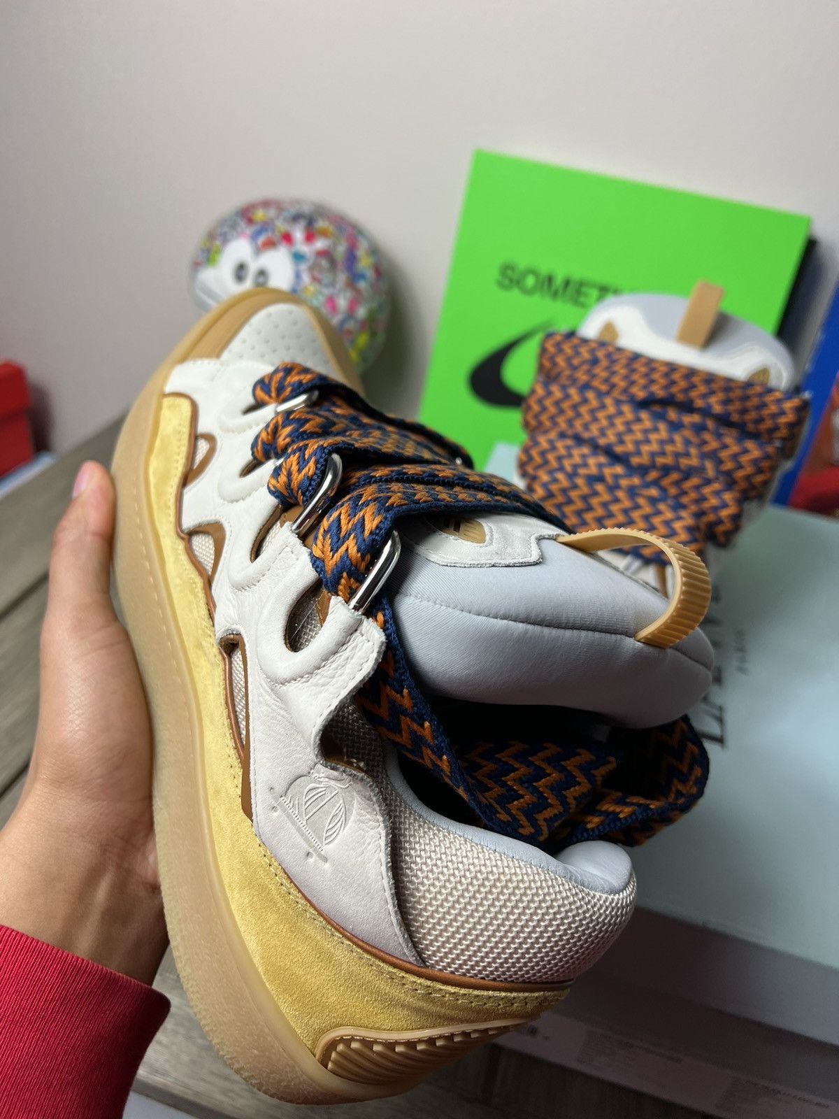Lanvin Lanvin Curb Sneaker Orange / Beige Size US 12 / EU 45 - 3 Thumbnail