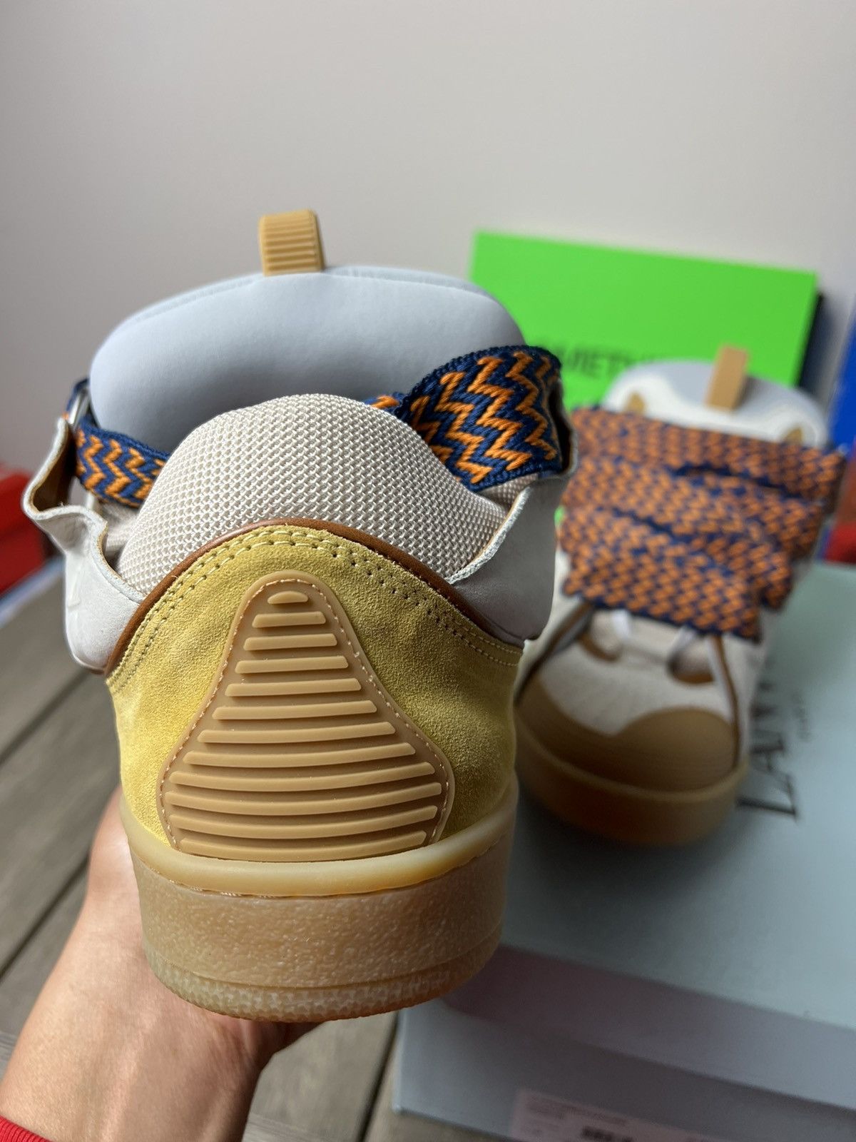 Lanvin Lanvin Curb Sneaker Orange / Beige Size US 12 / EU 45 - 5 Thumbnail