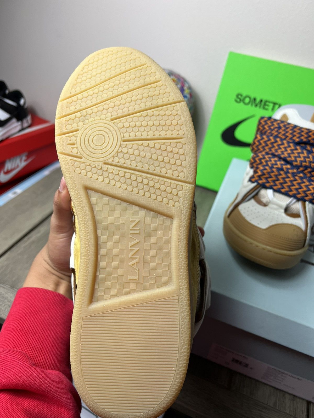 Lanvin Lanvin Curb Sneaker Orange / Beige Size US 12 / EU 45 - 8 Thumbnail