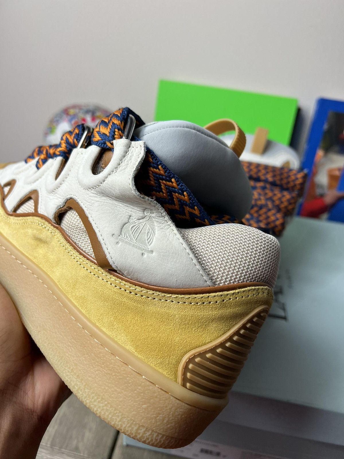 Lanvin Lanvin Curb Sneaker Orange / Beige Size US 12 / EU 45 - 4 Thumbnail