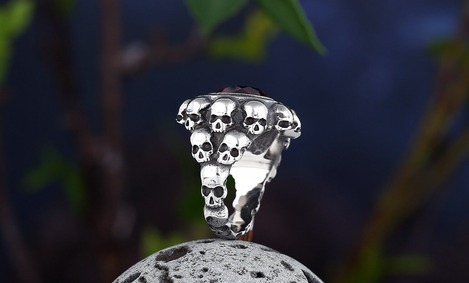 Jewelry Red Stone Ring Size ONE SIZE - 4 Thumbnail