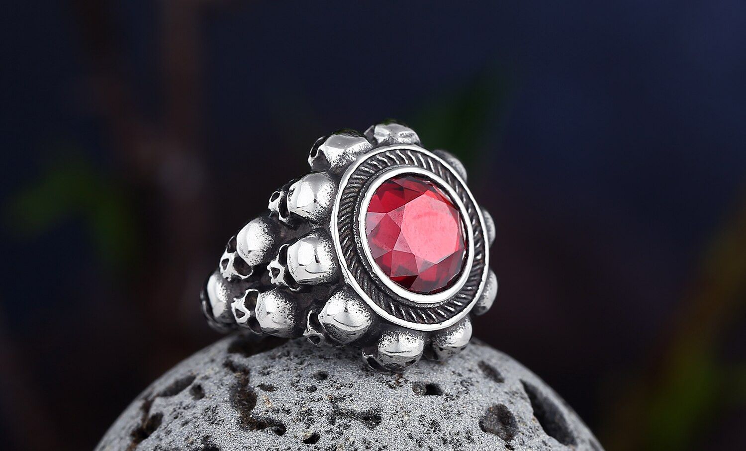 Jewelry Red Stone Ring Size ONE SIZE - 1 Thumbnail