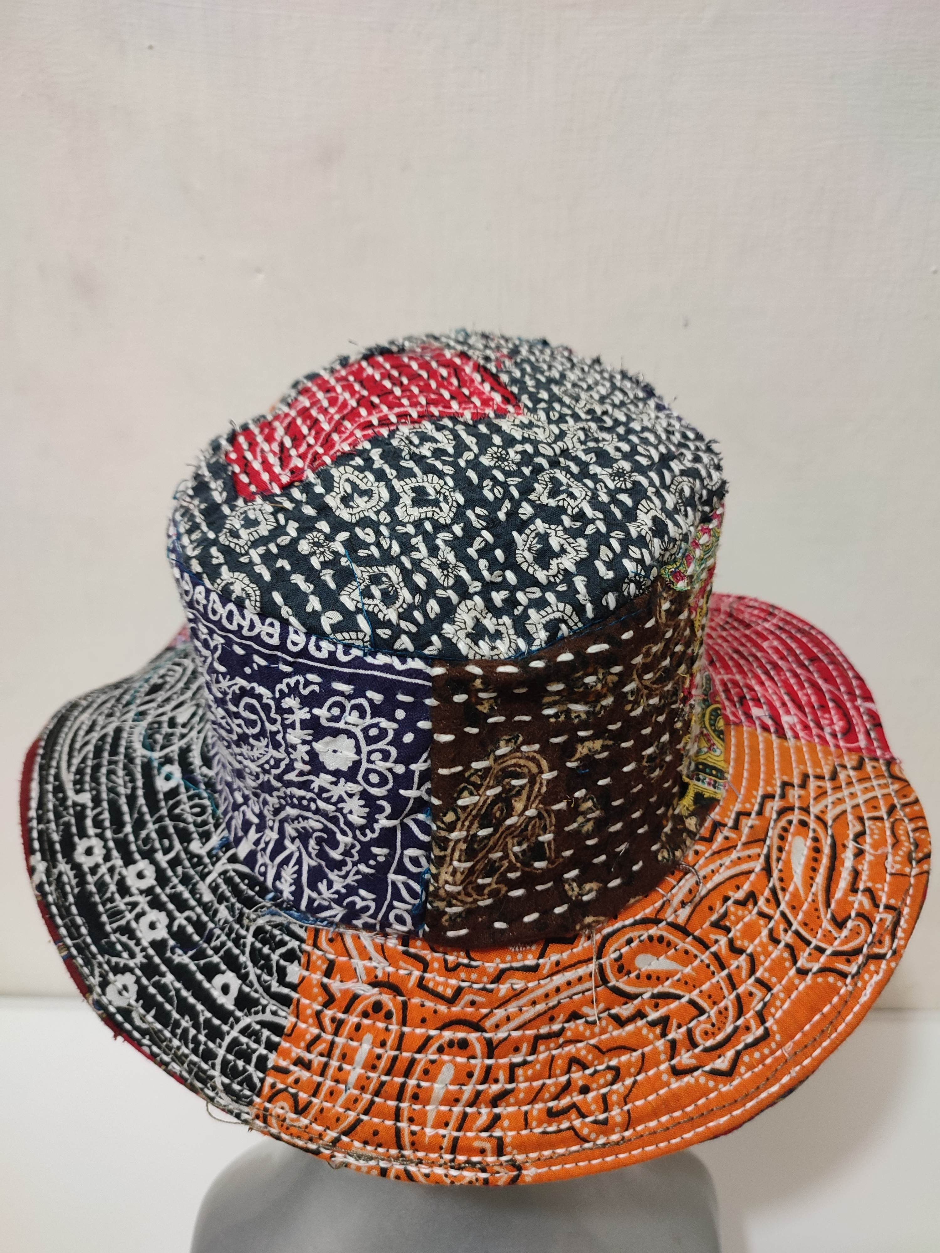 Art Comes First × Japanese Brand 🔥Custom Made Patchwork Bandana Paisley Bucket Hats Size ONE SIZE - 8 Thumbnail