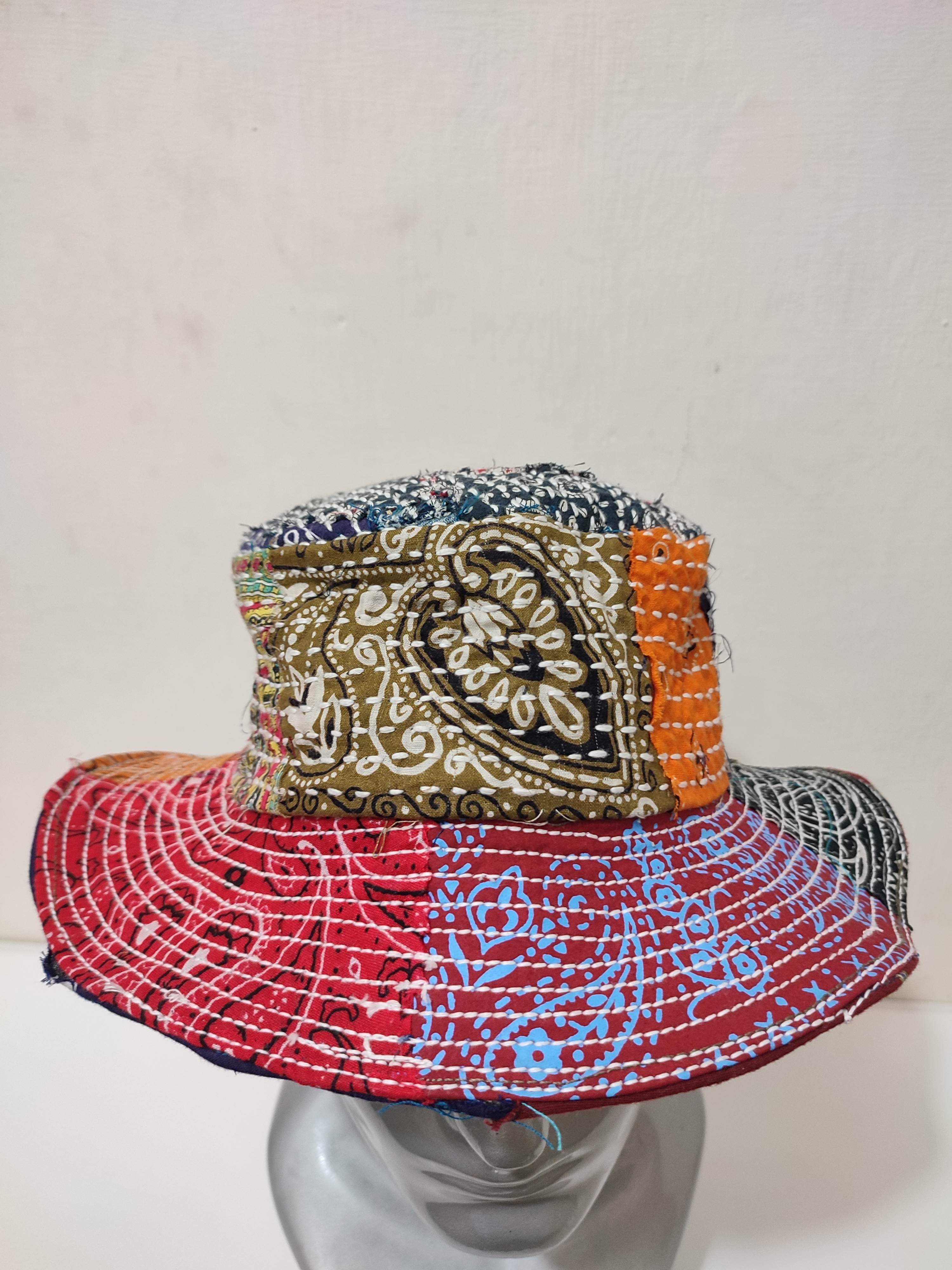 Art Comes First × Japanese Brand 🔥Custom Made Patchwork Bandana Paisley Bucket Hats Size ONE SIZE - 4 Thumbnail